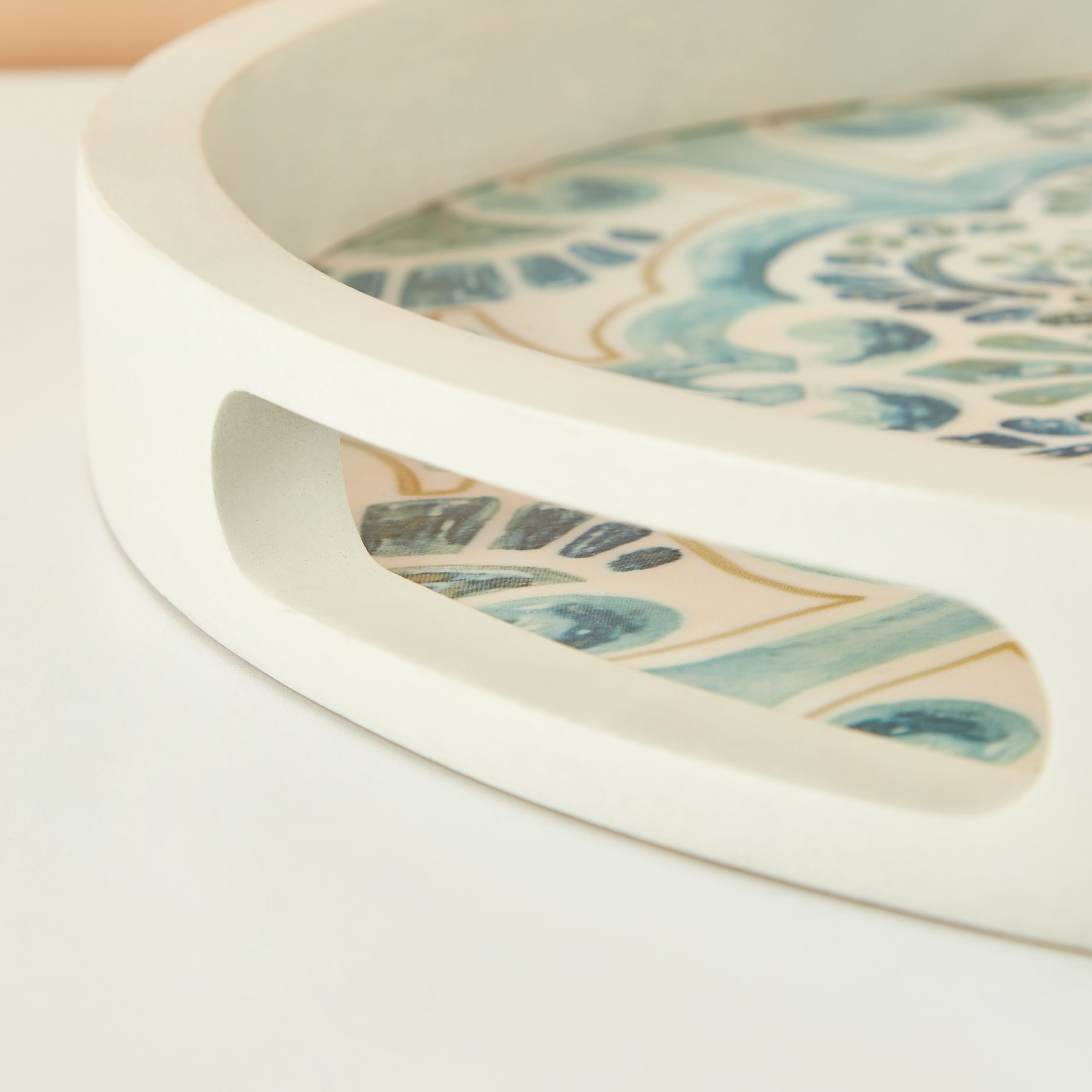Enamel Coastal Paisley Print Serving Tray - 36 cms-household-dining-serveware-servingtrays-image-4
