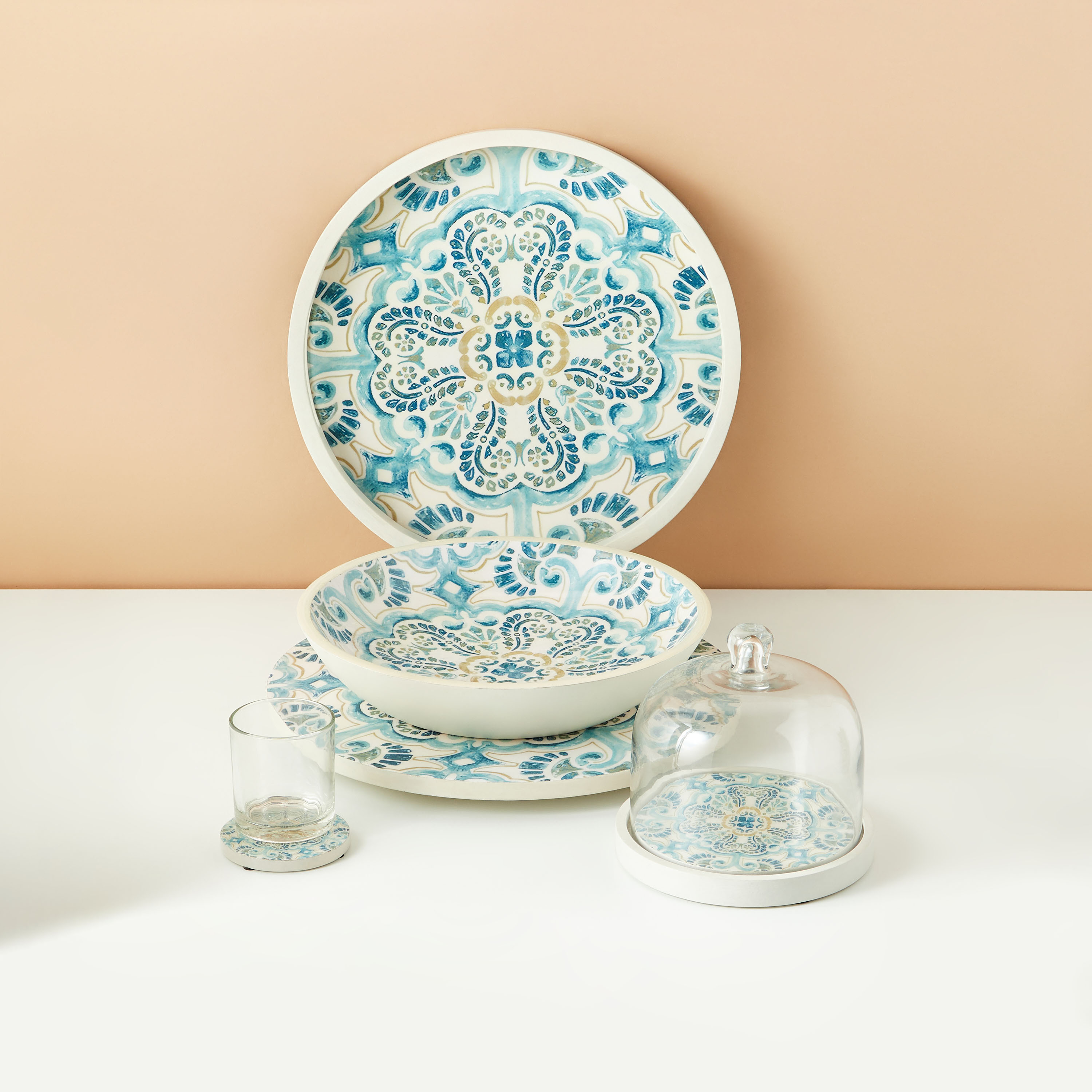 صينية تقديم بطبعات بيزلي ساحلية بالمينا - 36سم-household-dining-serveware-servingtrays-image-6