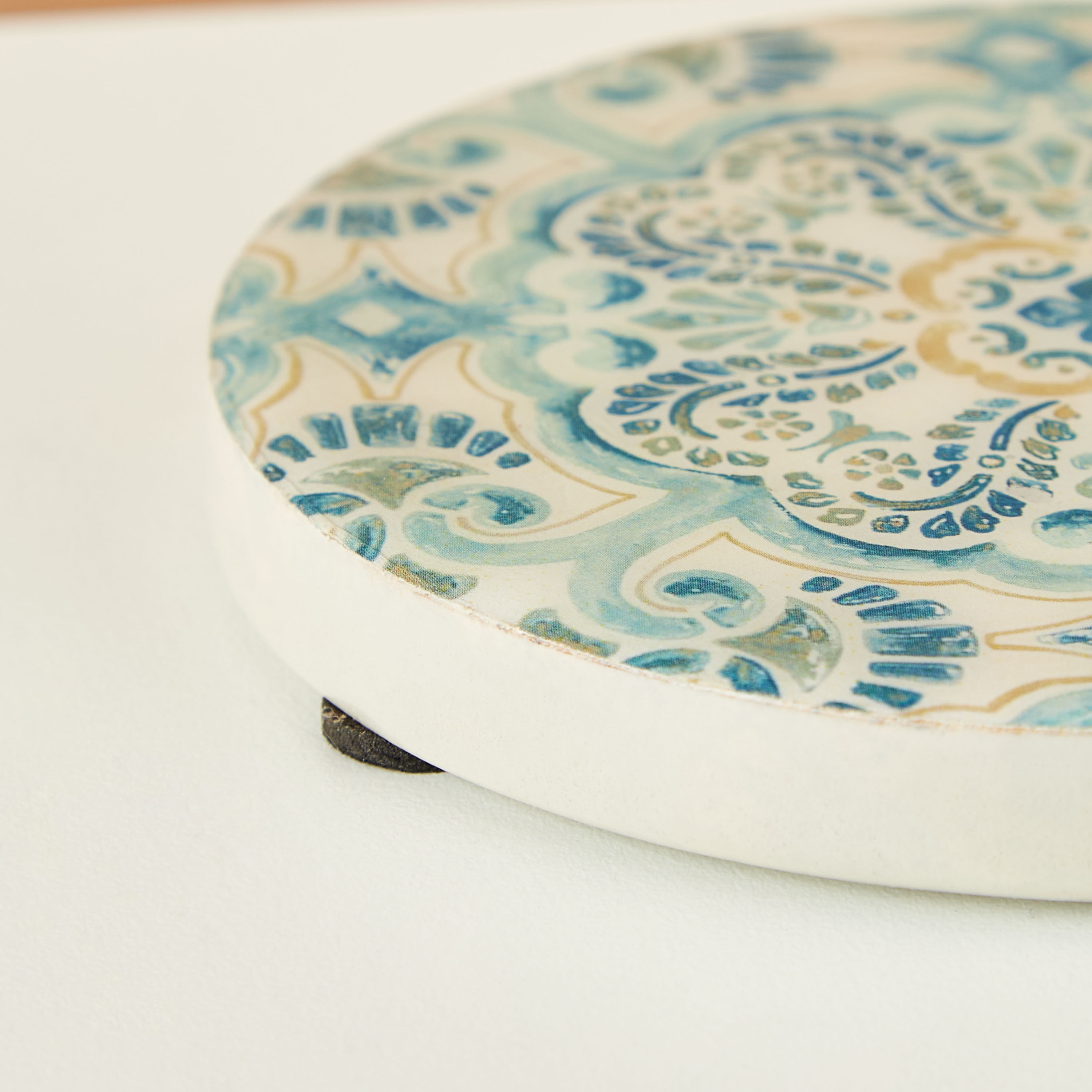 Enamel Coastal Boho 4-Piece Wooden Coaster Set - 10 cms-household-dining-teaandcoffee-teaandcoffeeaccessories-image-4