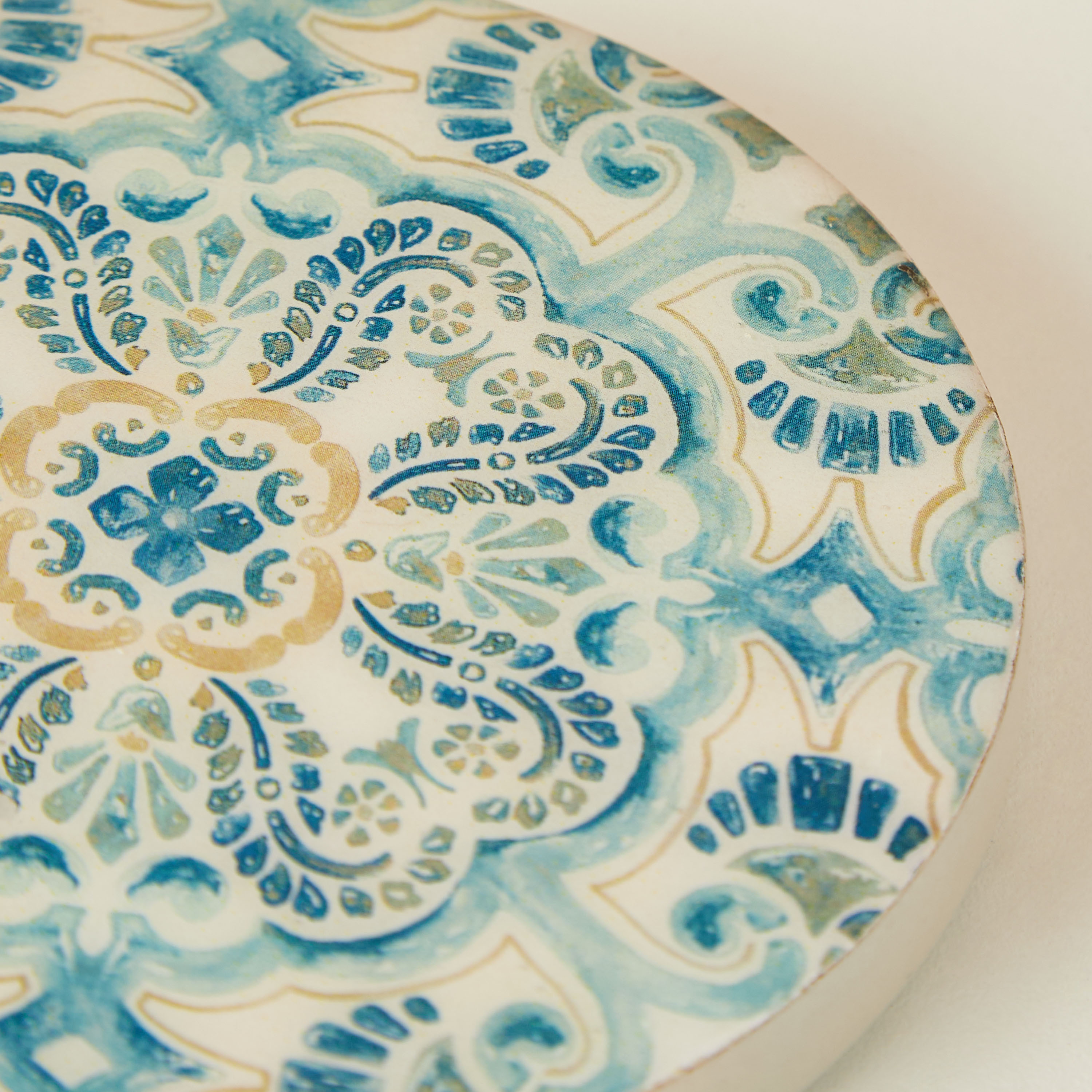 Enamel Coastal Boho 4-Piece Wooden Coaster Set - 10 cms-household-dining-teaandcoffee-teaandcoffeeaccessories-image-5