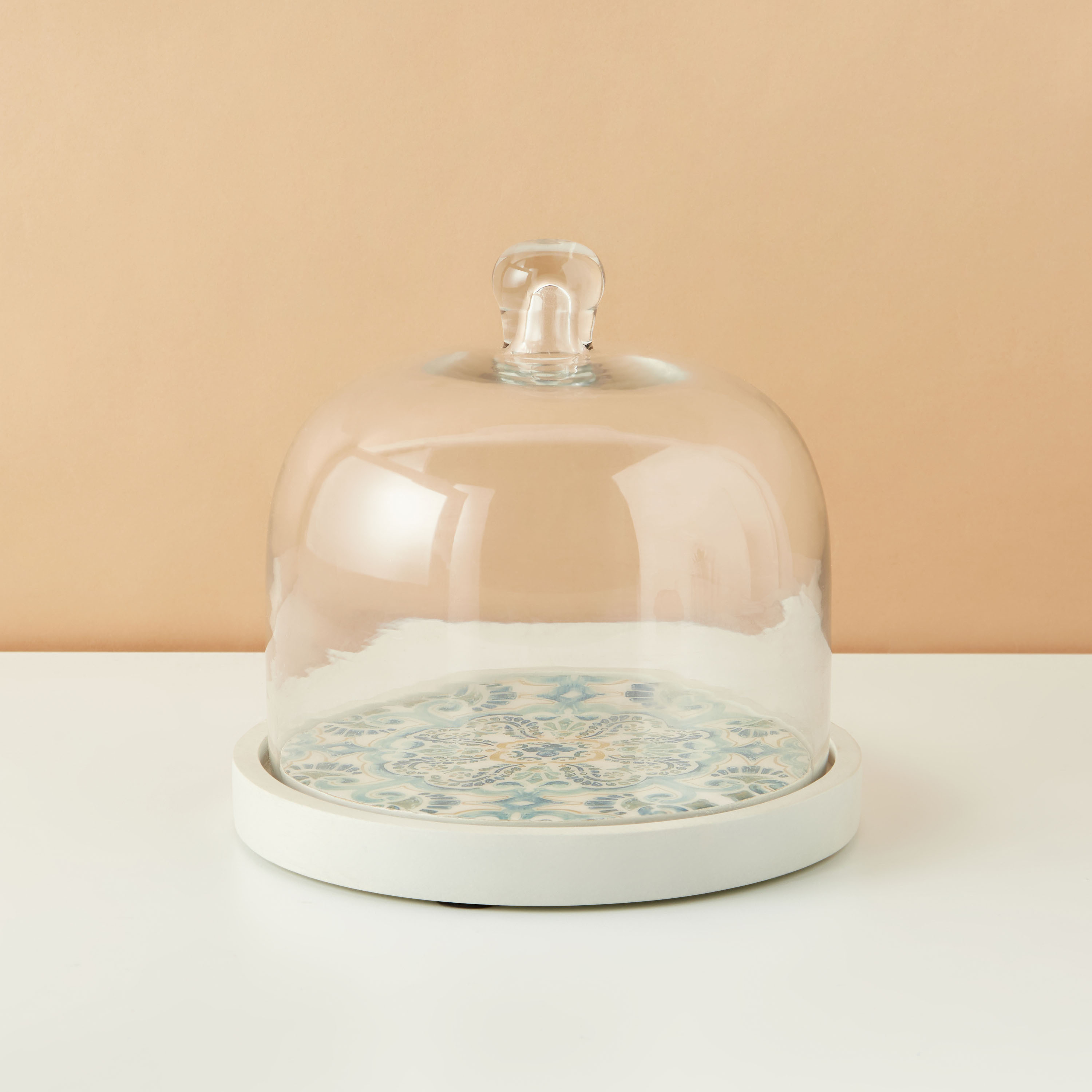 Enamel Coastal Printed Domed Cup Cake Stand - 20 cms-household-dining-serveware-cakestands-image-2