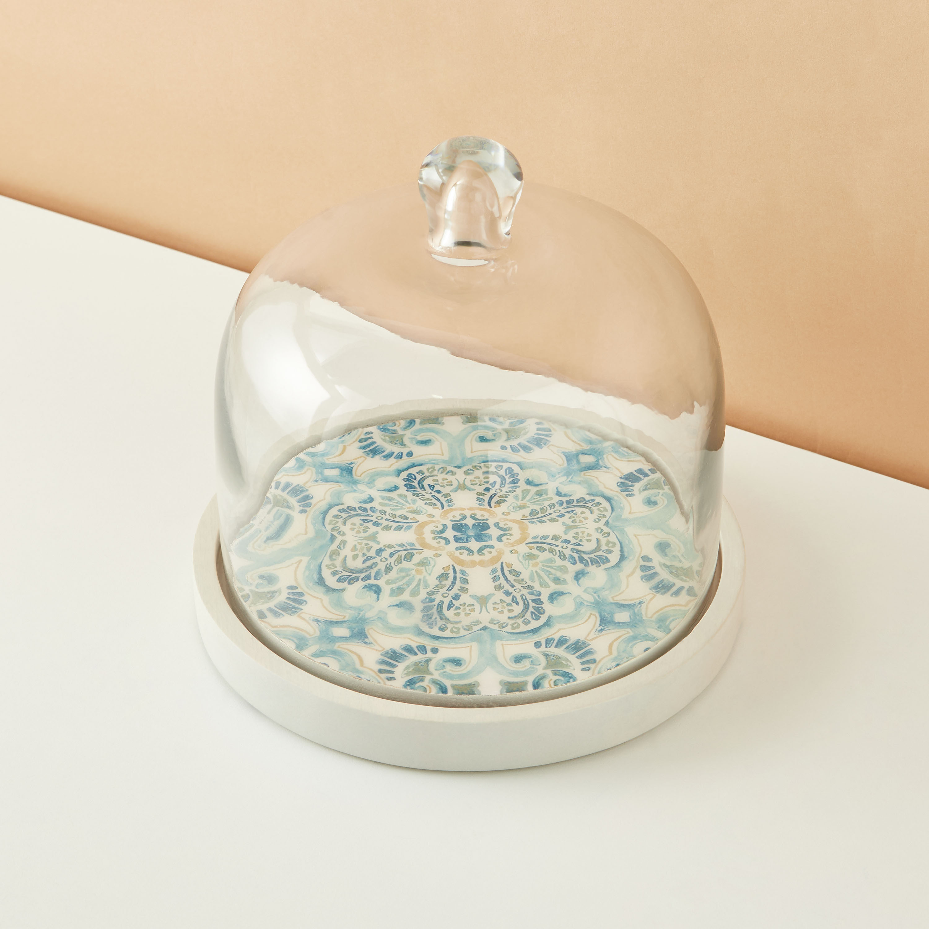 Enamel Coastal Printed Domed Cup Cake Stand - 20 cms-household-dining-serveware-cakestands-image-3