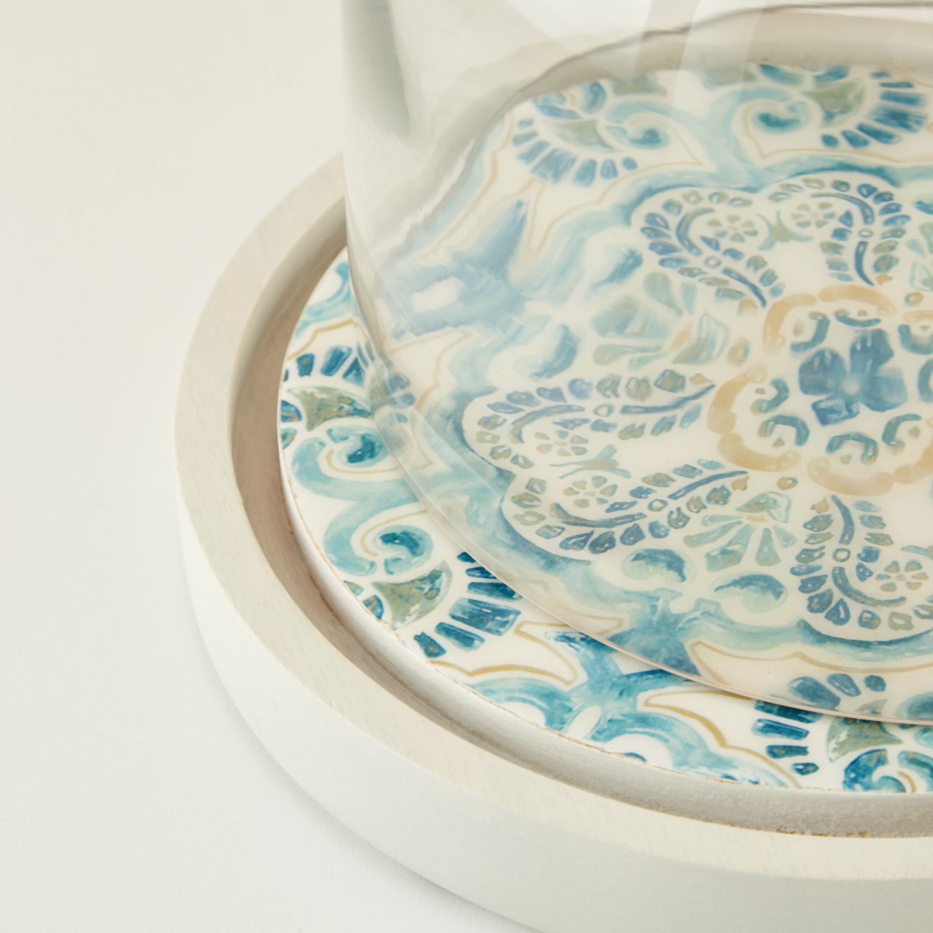 Enamel Coastal Printed Domed Cup Cake Stand - 20 cms-household-dining-serveware-cakestands-image-4