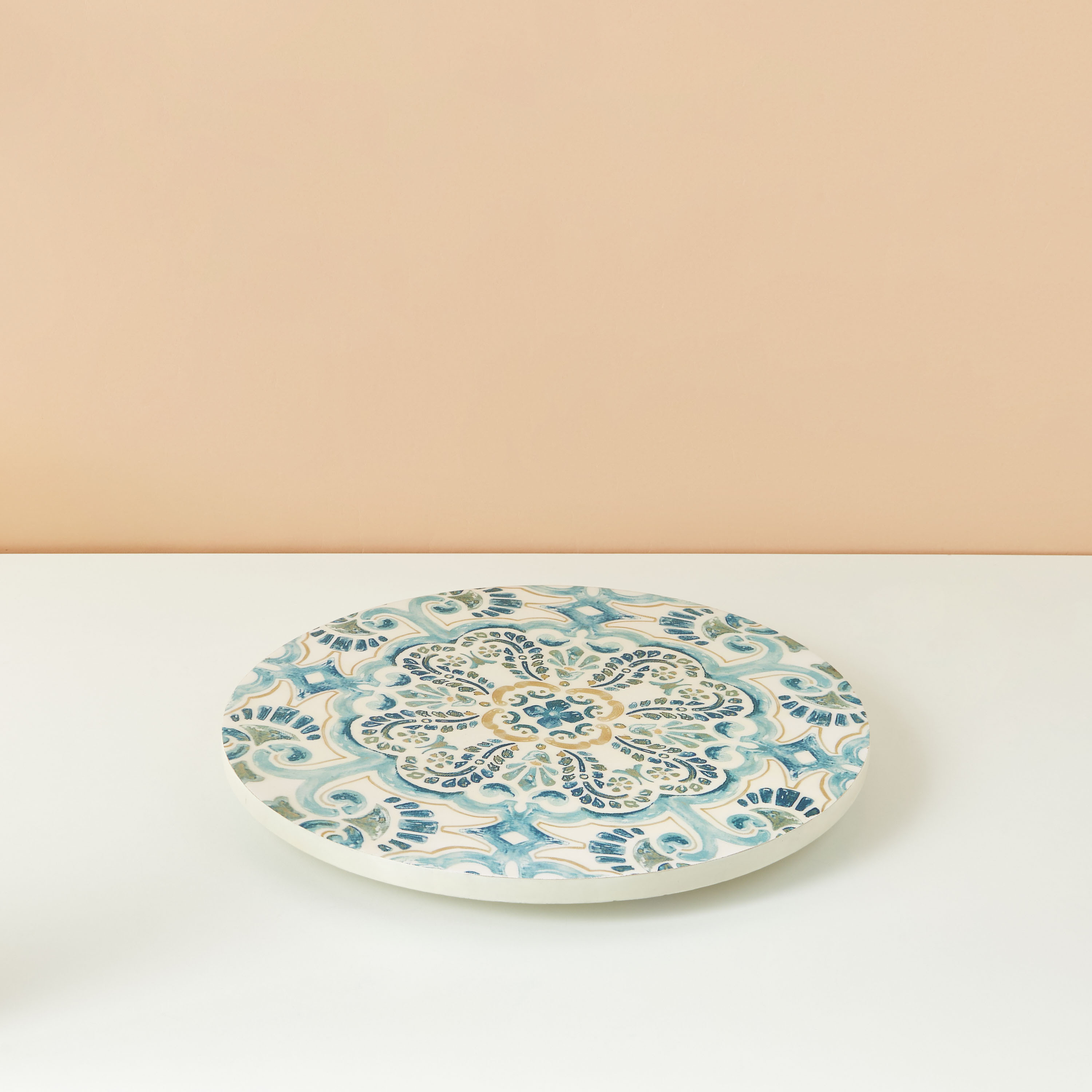 صينية دوارة مطلية بالمينا بنقوش بوهو - 40 سم-household-dining-serveware-servingplatters-image-2