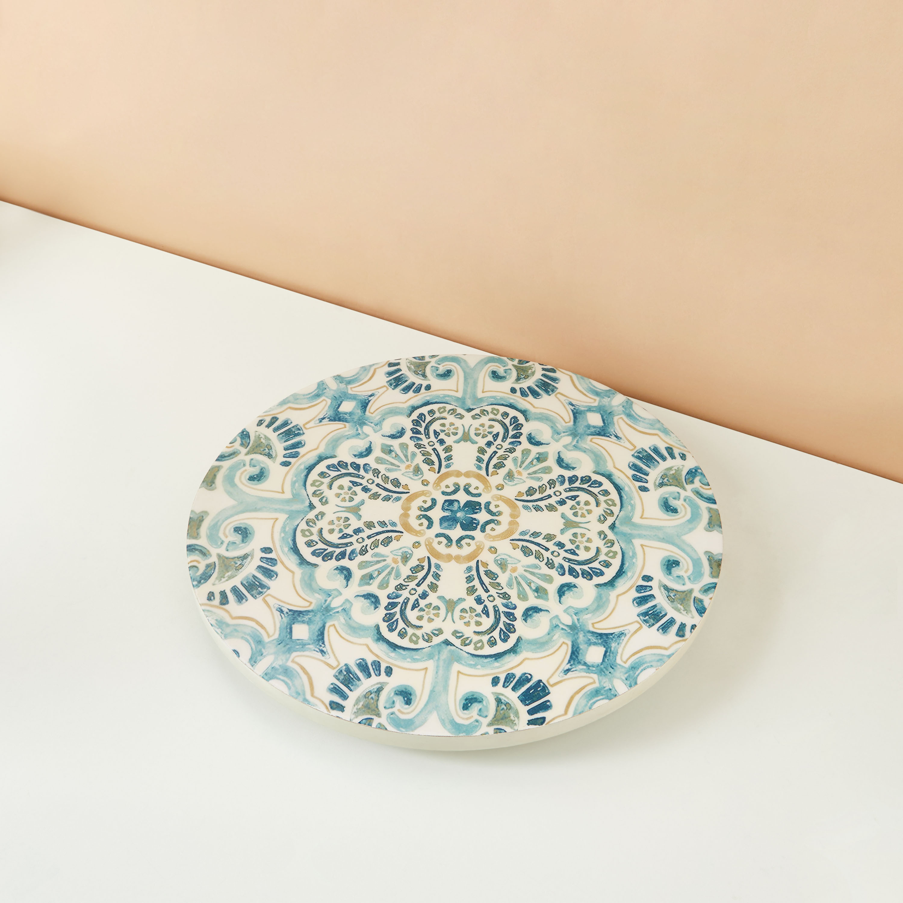 صينية دوارة مطلية بالمينا بنقوش بوهو - 40 سم-household-dining-serveware-servingplatters-image-3