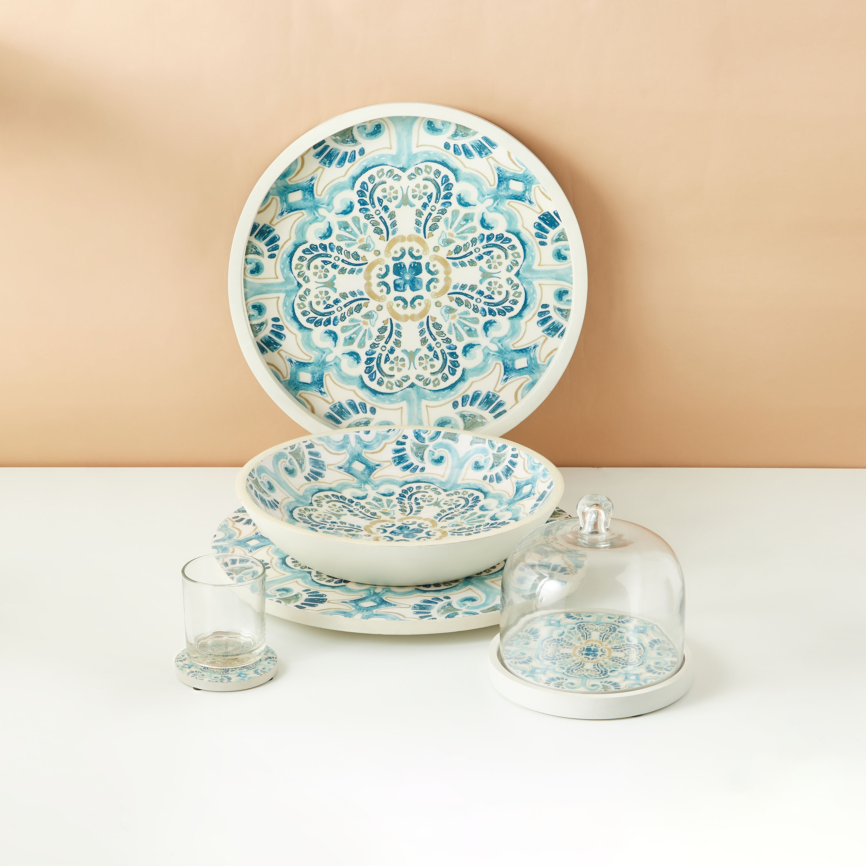 صينية دوارة مطلية بالمينا بنقوش بوهو - 40 سم-household-dining-serveware-servingplatters-image-6