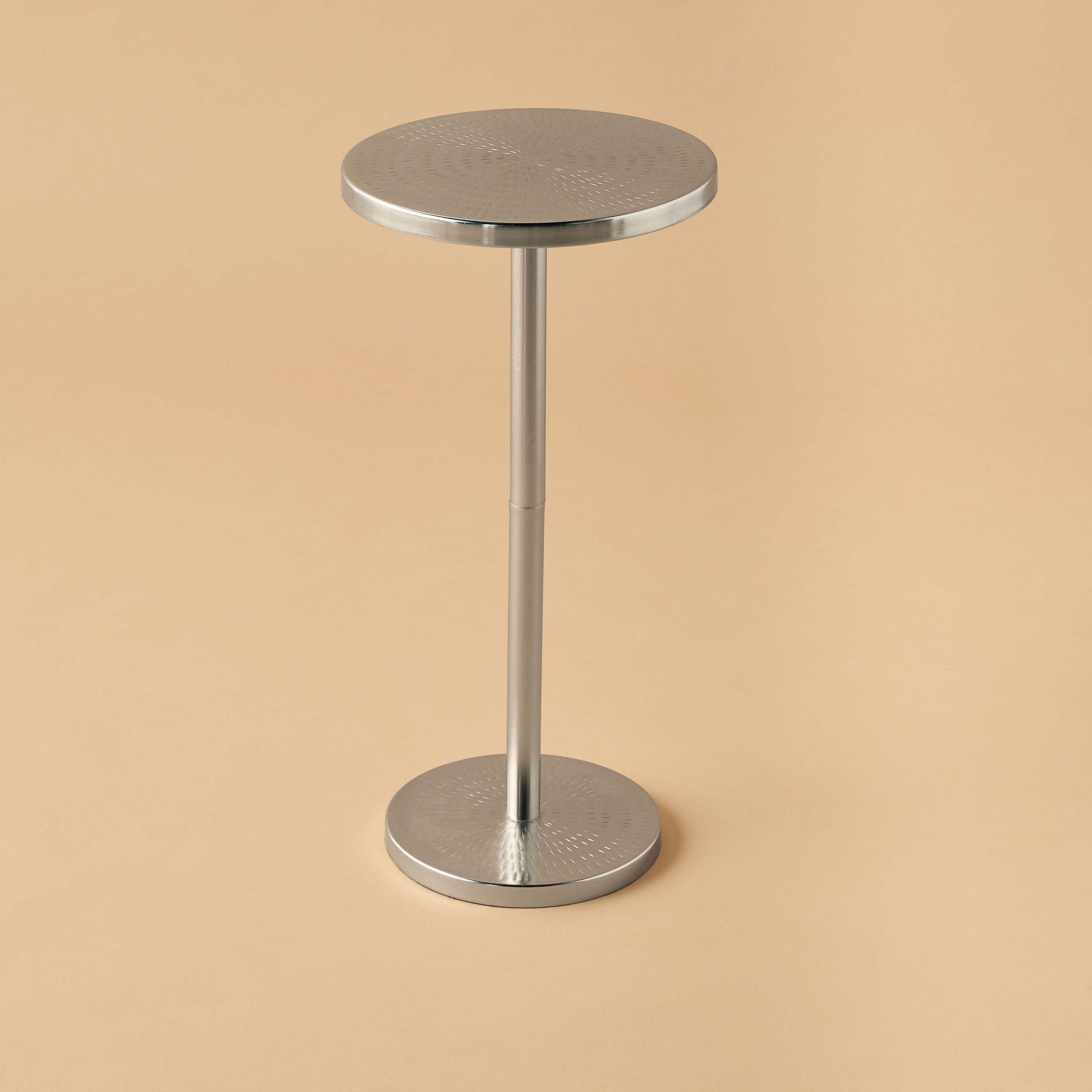 Hammered Side Table with Pedestal Base - 25x25x53 cms-furniture-livingroom-sideandendtables-image-2
