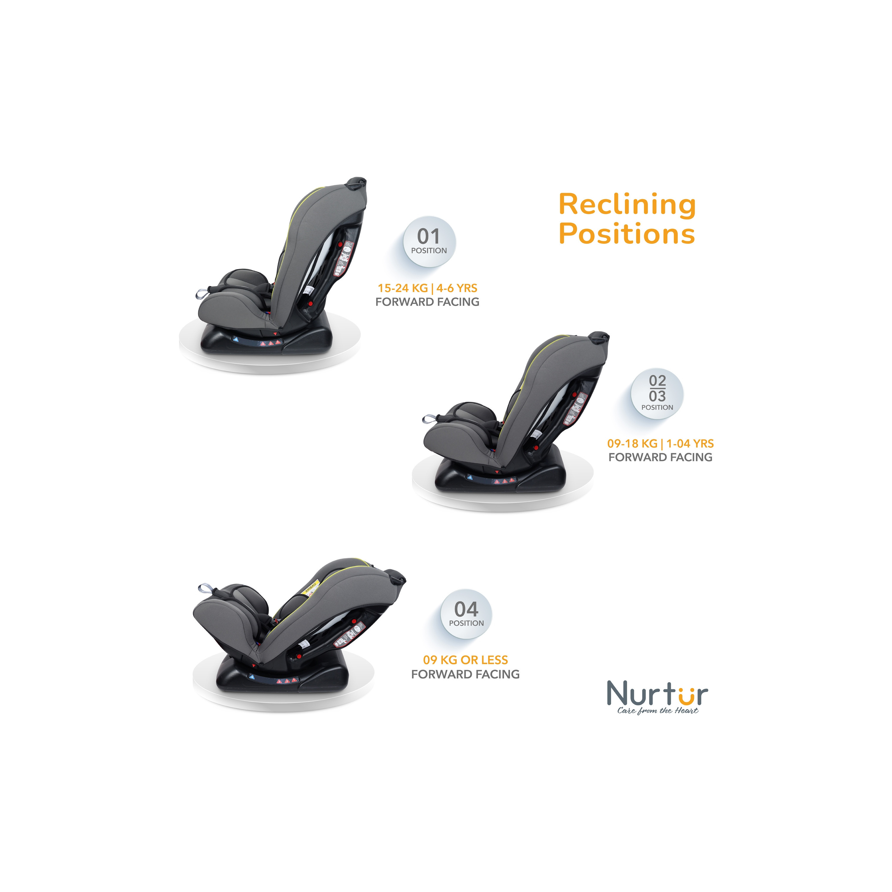 Nurtur Bruno 3-in-1 Slim & Comfortable Car Seat with Safety Harness-baby-gear-carseats-image-4
