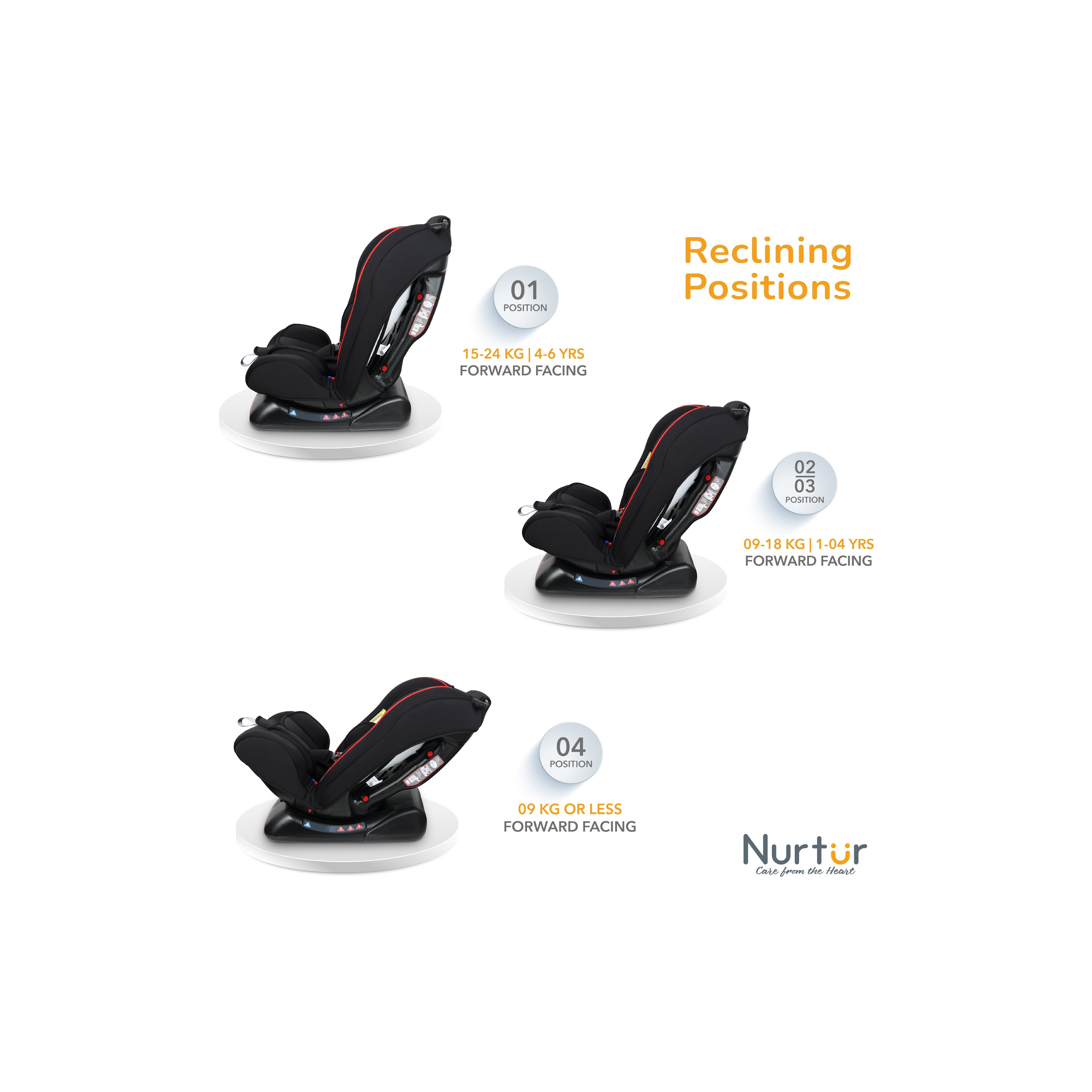 Nurtur Bruno 3-in-1 Slim & Comfortable Car Seat with Safety Harness-baby-gear-carseats-image-4