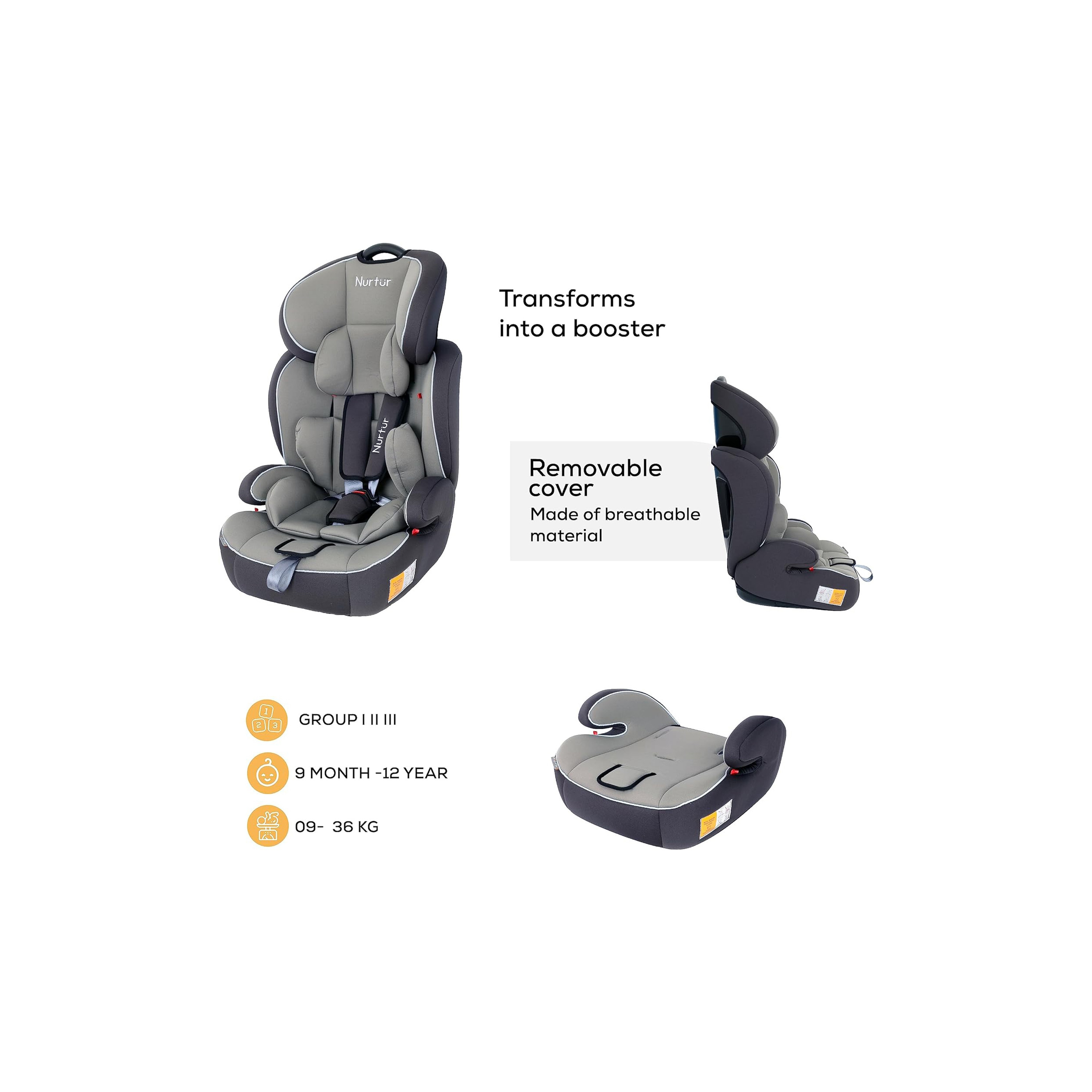 Nurtur All-in-One Ragnar Ultra Slim Convertible Car Seat Belt-Positioning Booster-baby-gear-carseats-image-8