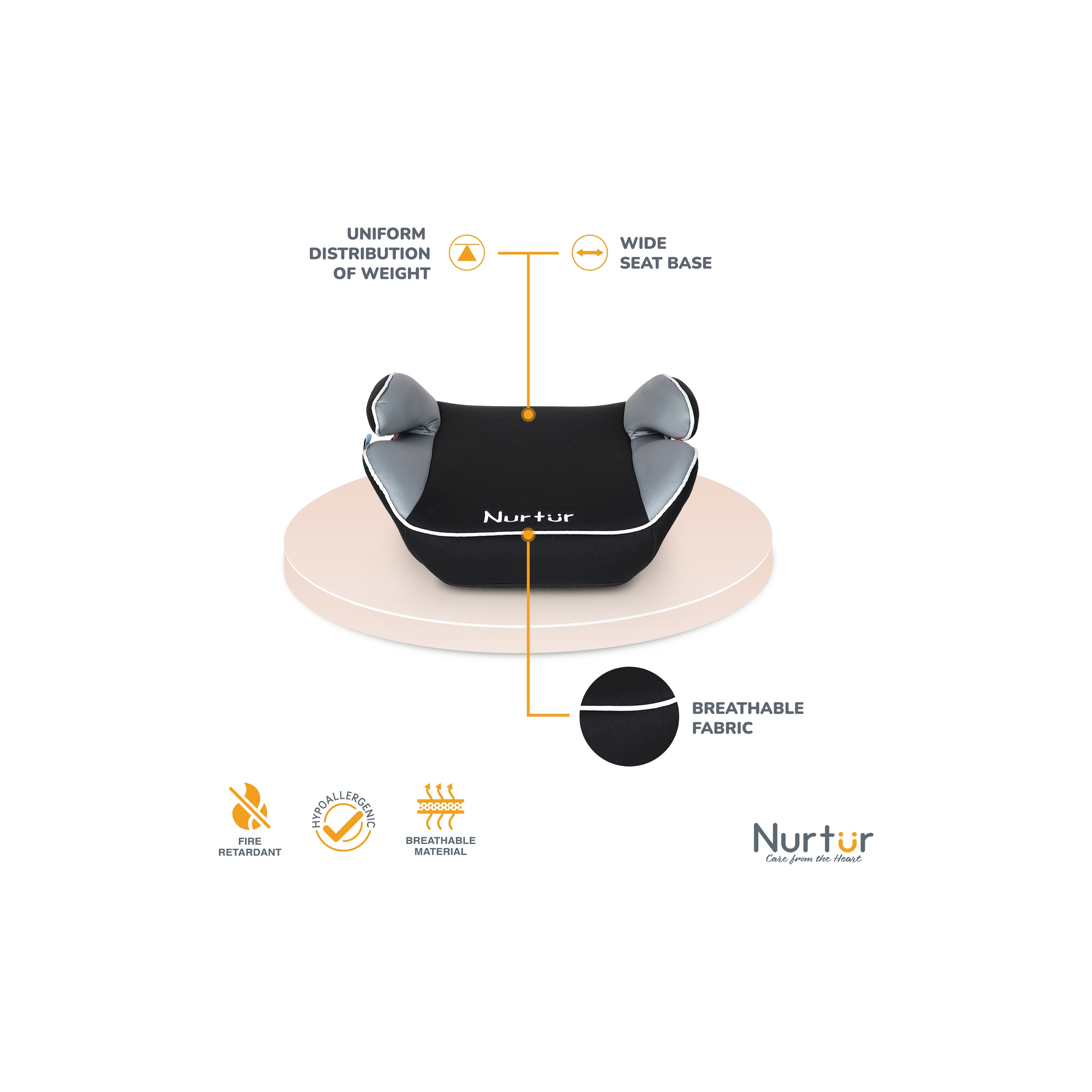 Nurtur Universally Fit Nova Kids Booster Car Seat with Dri-Seat Padding and Seat Belt System-baby-gear-carseats-image-4