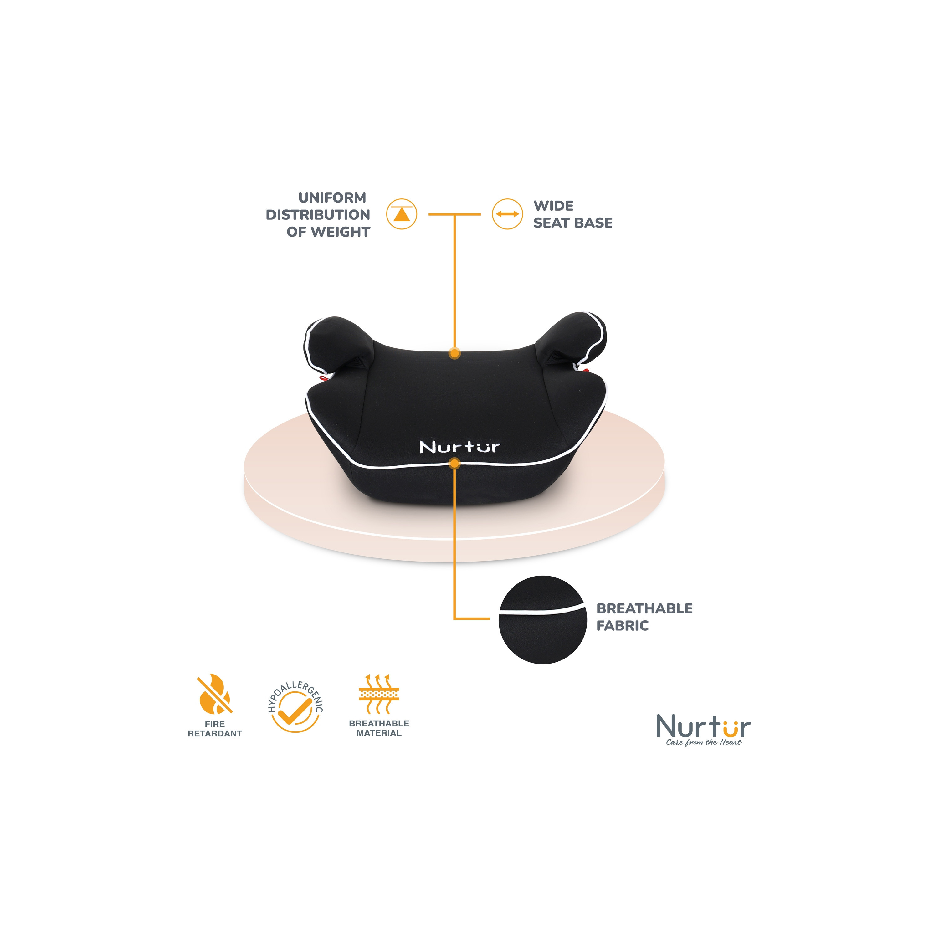 Nurtur Universally Fit Nova Kids Booster Car Seat with Dri-Seat Padding and Seat Belt System-baby-gear-carseats-image-10