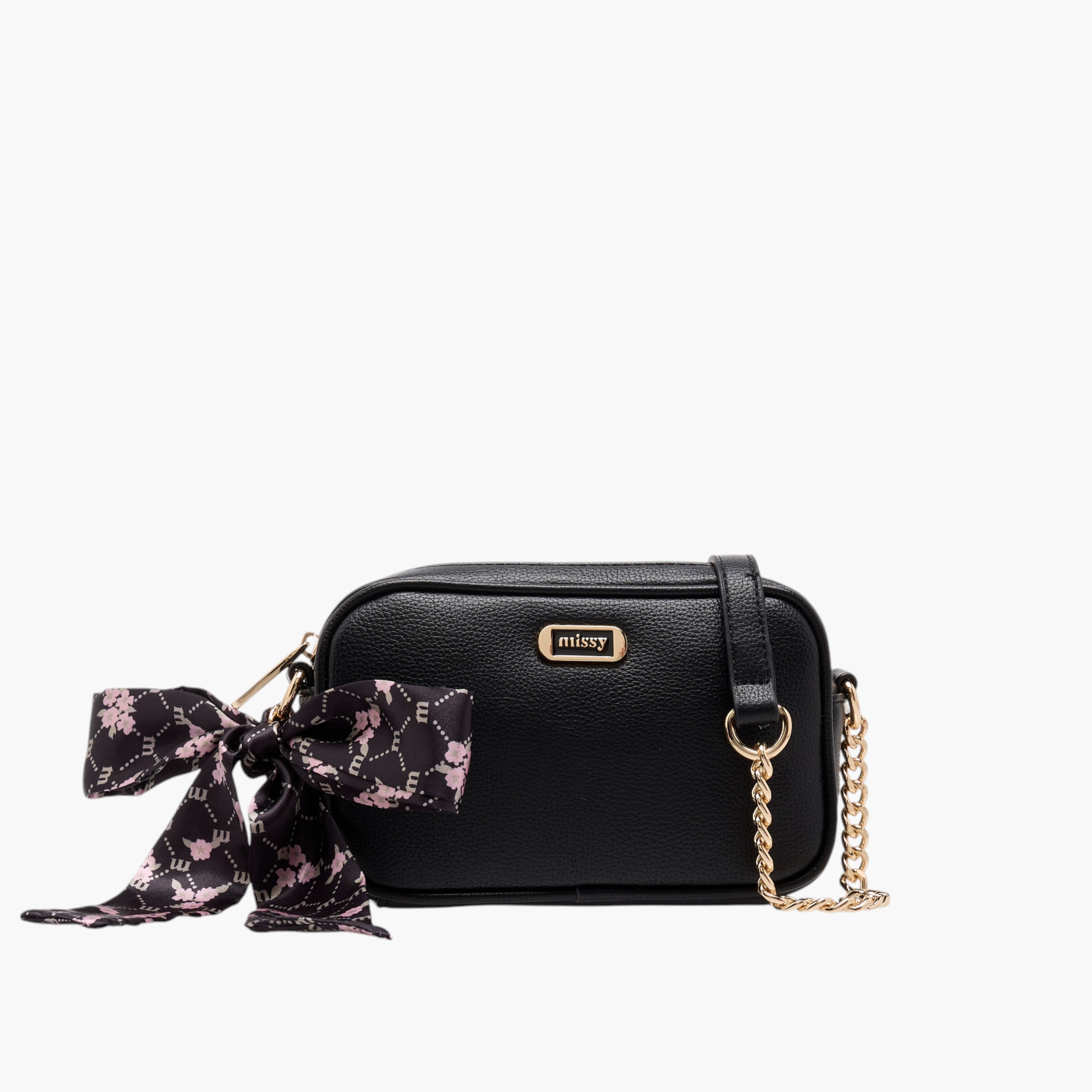 شنطة كروس بودي مزينة بوشاح وحزام سلسلة وسحاب إغلاق من ميسي-women-bagsandwallets-handbags-image-1