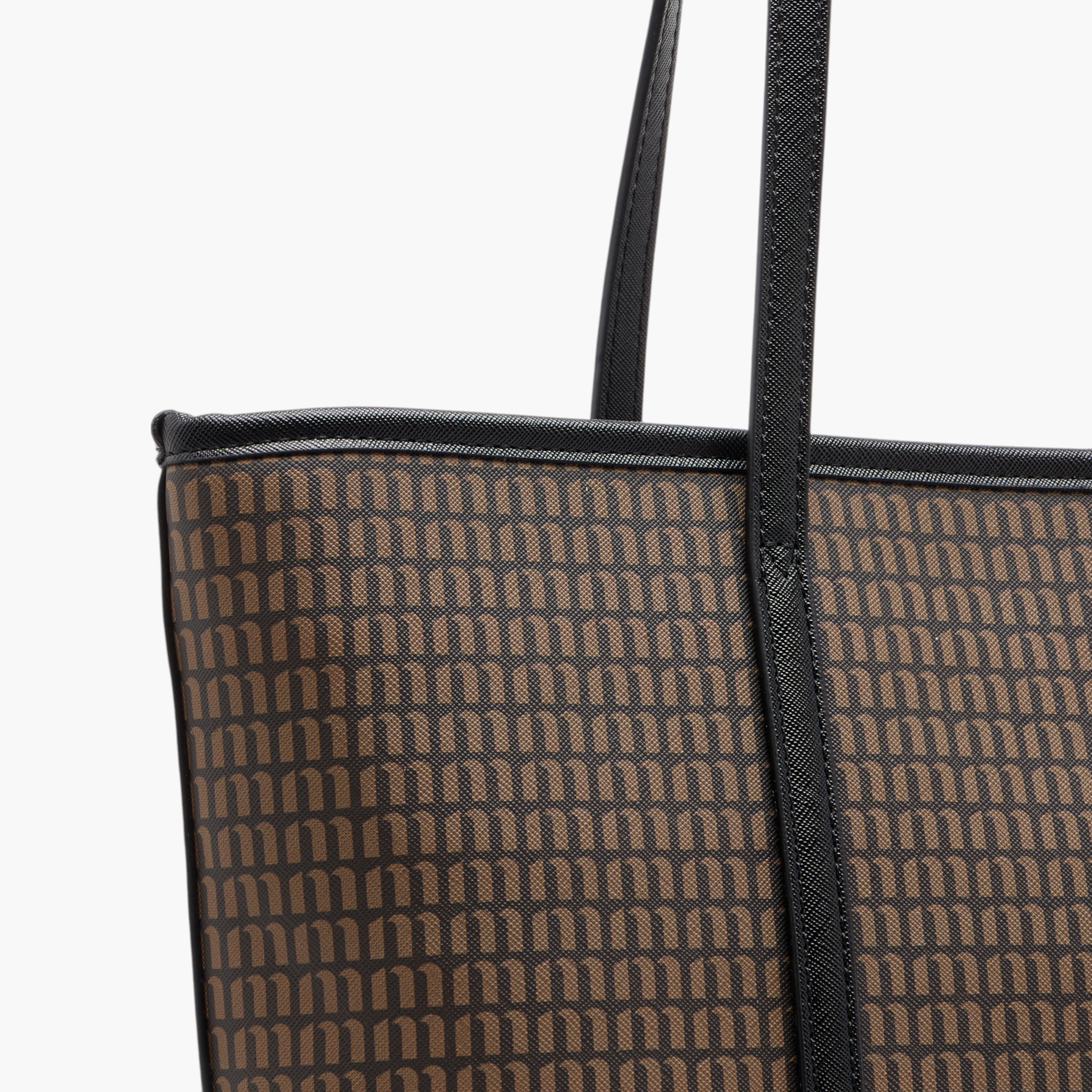 Missy Monogram Print Tote Bag with Double Handle and Pouch-women-bagsandwallets-handbags-image-5