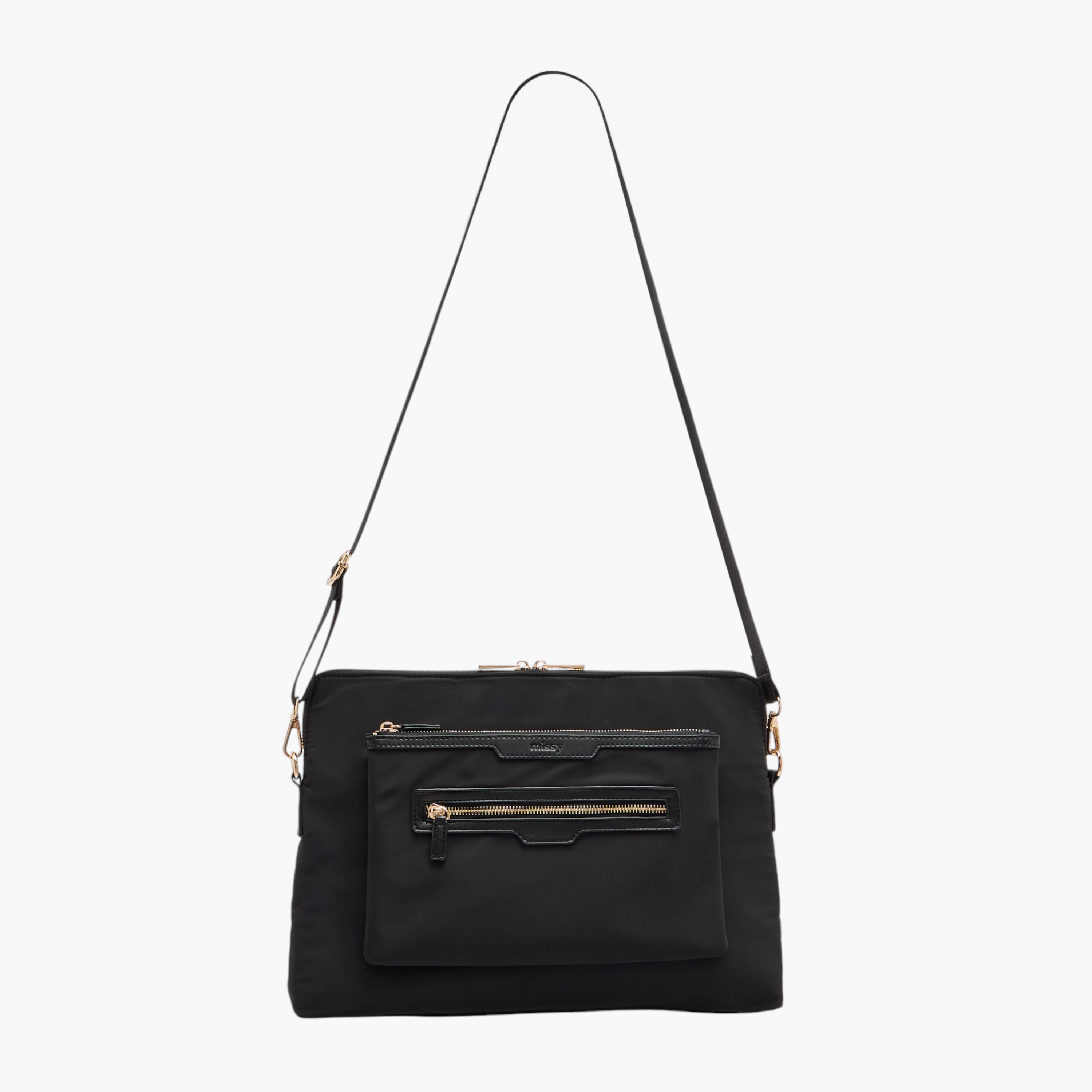 Missy Solid Laptop Bag with Detachable Strap and Zip Closure-women-bagsandwallets-handbags-image-2