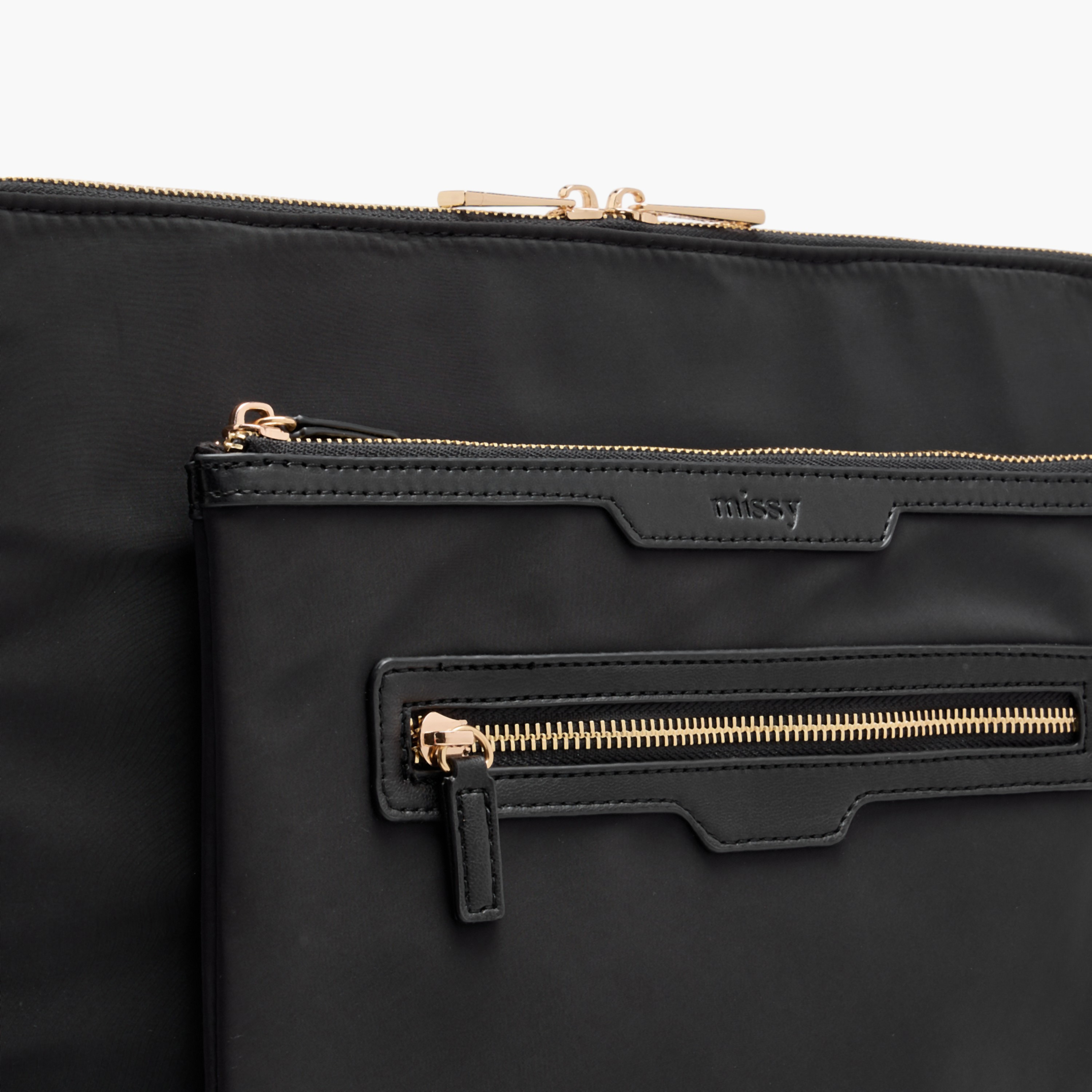Missy Solid Laptop Bag with Detachable Strap and Zip Closure-women-bagsandwallets-handbags-image-4