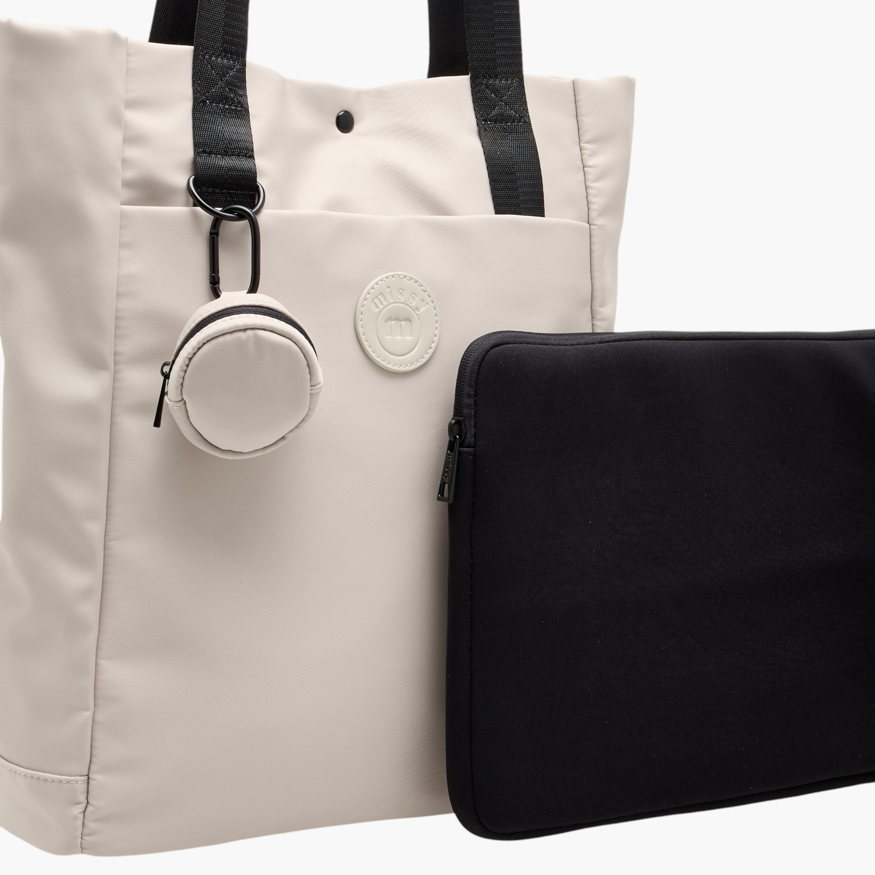Missy Solid Tote Bag with Double Handle and Laptop Sleeve-women-bagsandwallets-handbags-image-5