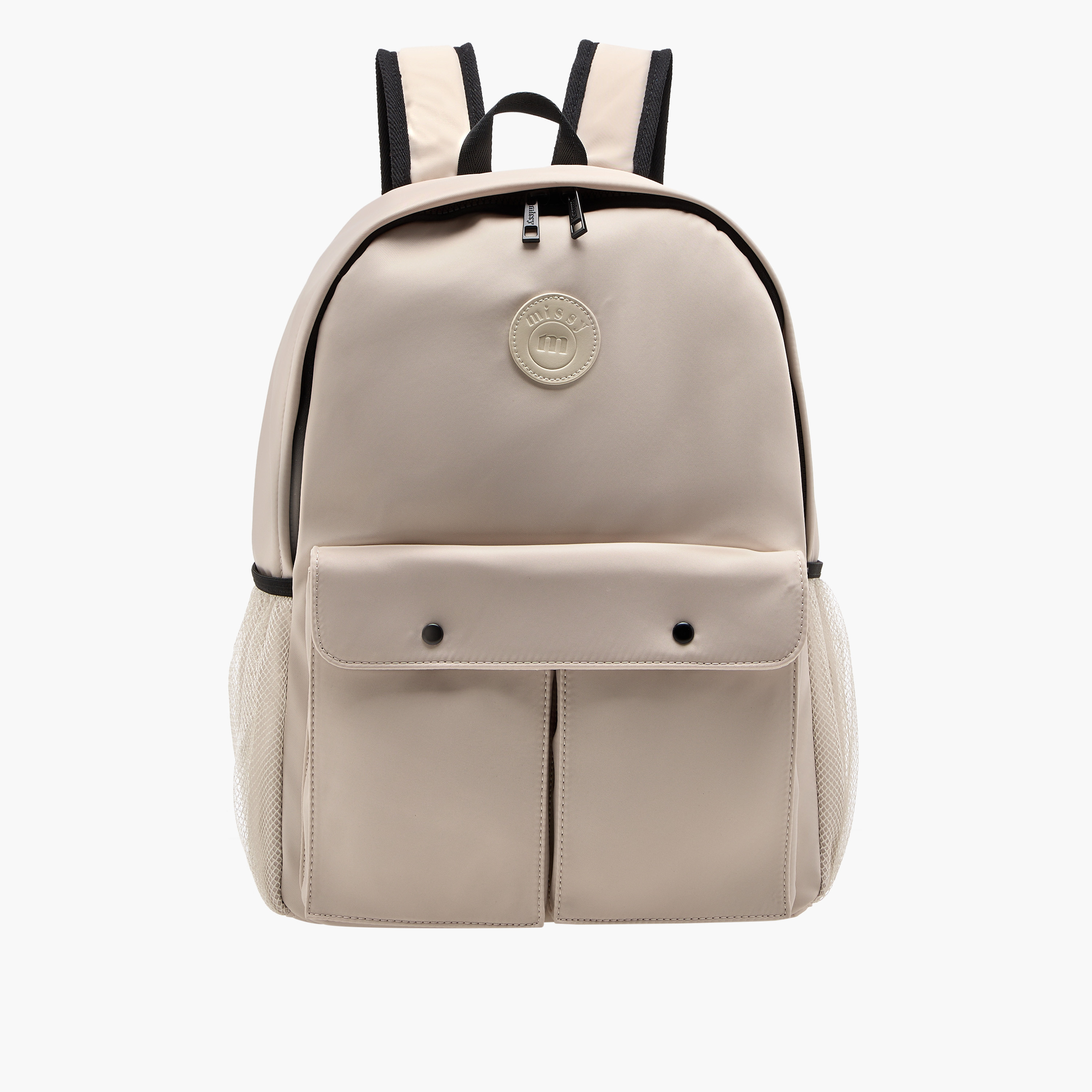 شنطة ظهر بتزيينات شعار وحمالات قابلة للتعديل وسحاب إغلاق من ميسي-women-bagsandwallets-backpacks-image-1