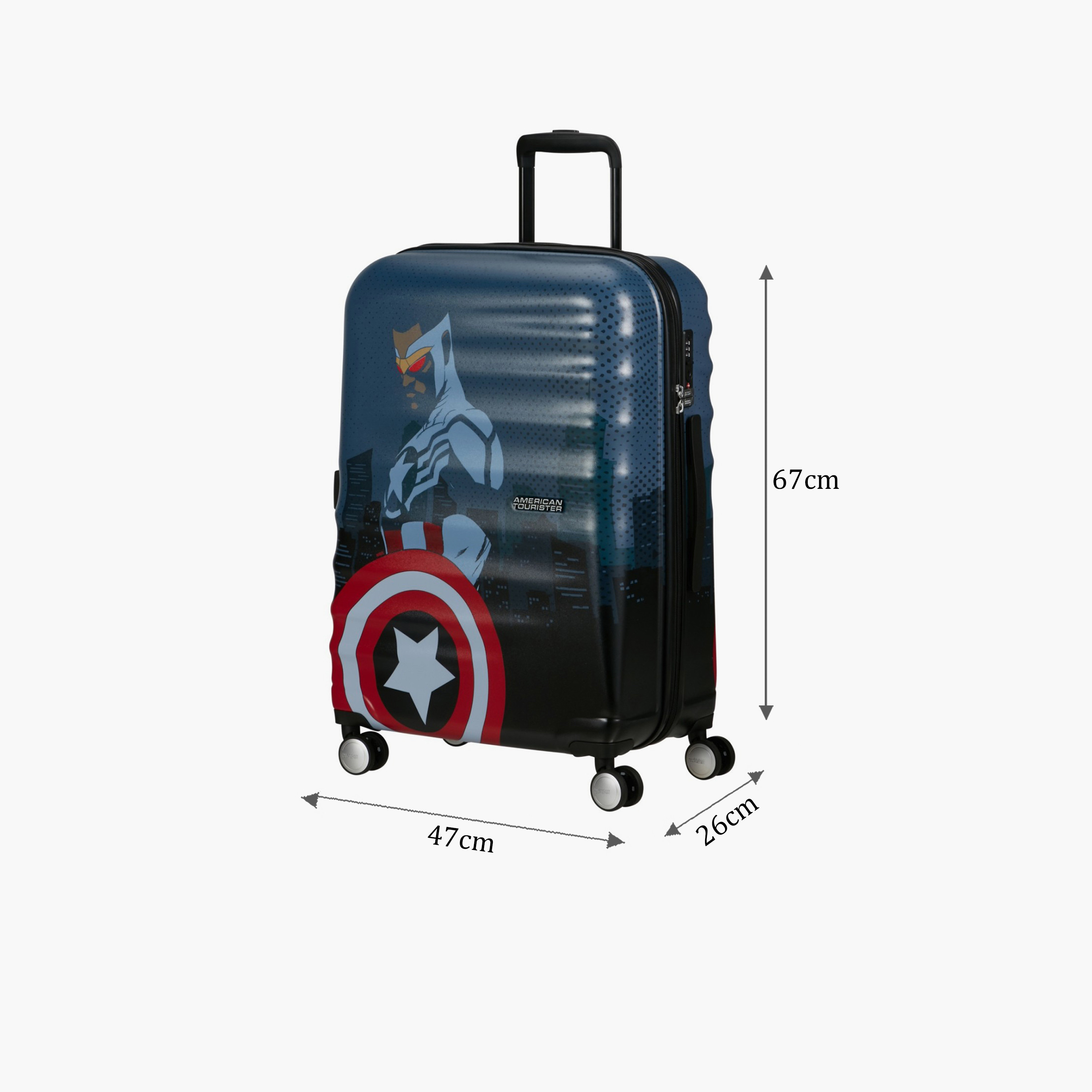 American Tourister Wavebreaker 67 CM Medium Check-in ABS Hard Sided 4-Wheeler Spinner Trolley Bag with TSA Combination Lock-travel-kidstrolleyandbags-image-2