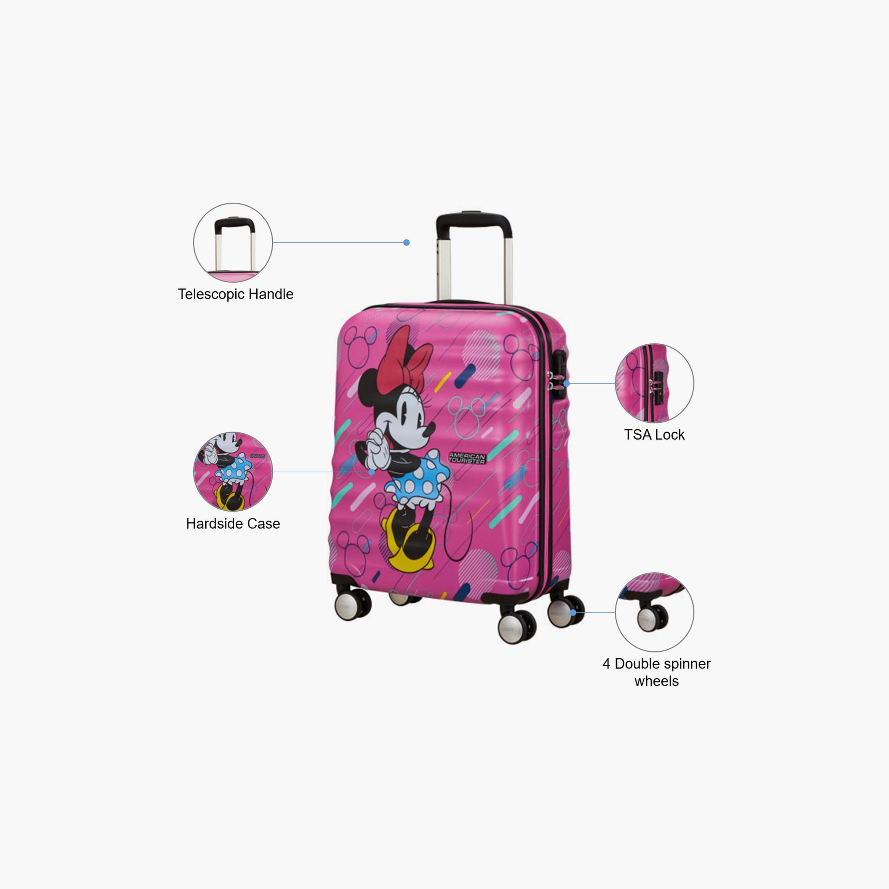 American Tourister Wavebreaker 55 CM Small Cabin ABS Hard Sided 4-Wheeler Spinner Trolley Bag with TSA Combination Lock-travel-kidstrolleyandbags-image-3
