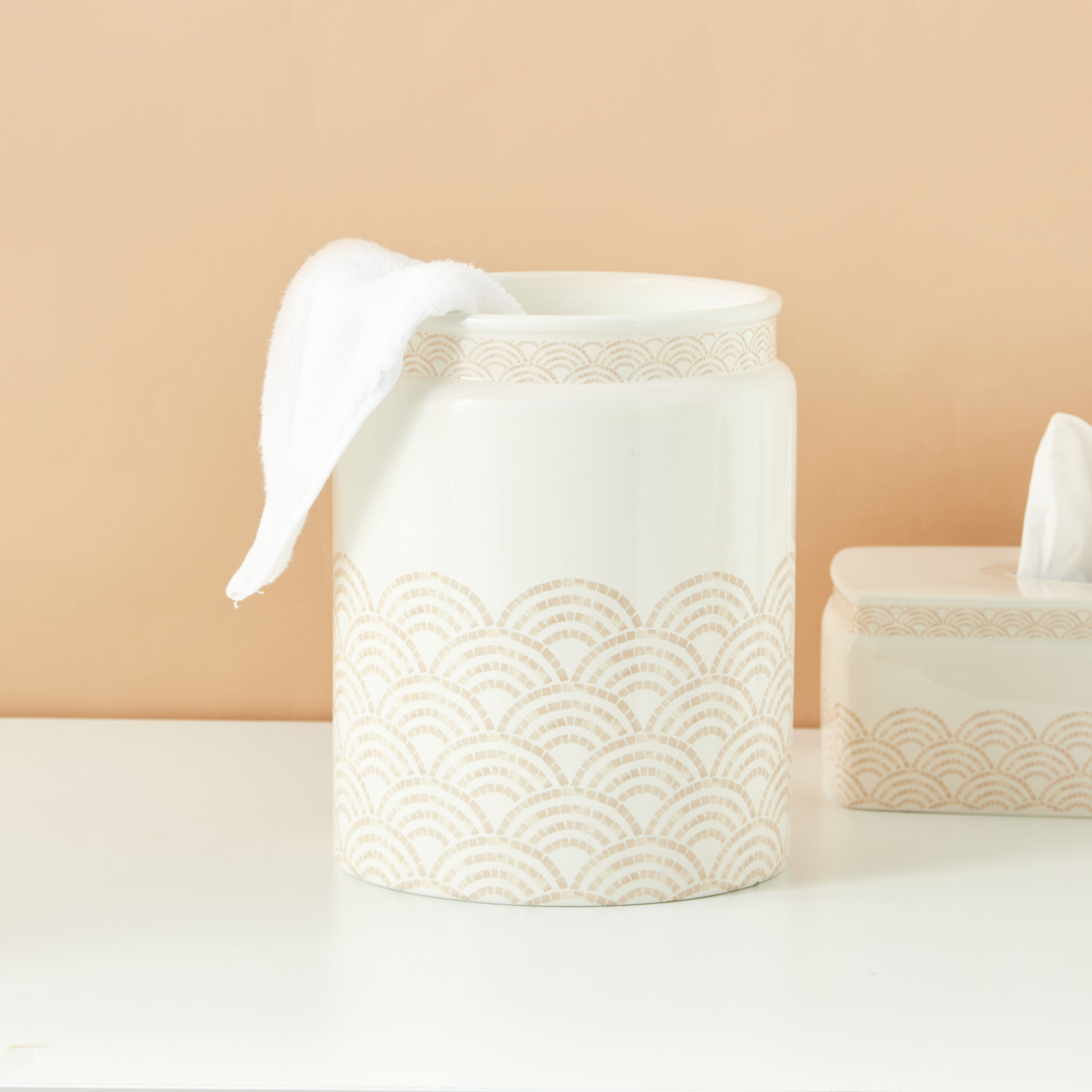 Shell Print Waste Bin-household-bathandlaundry-wastebinsandaccessories-image-1