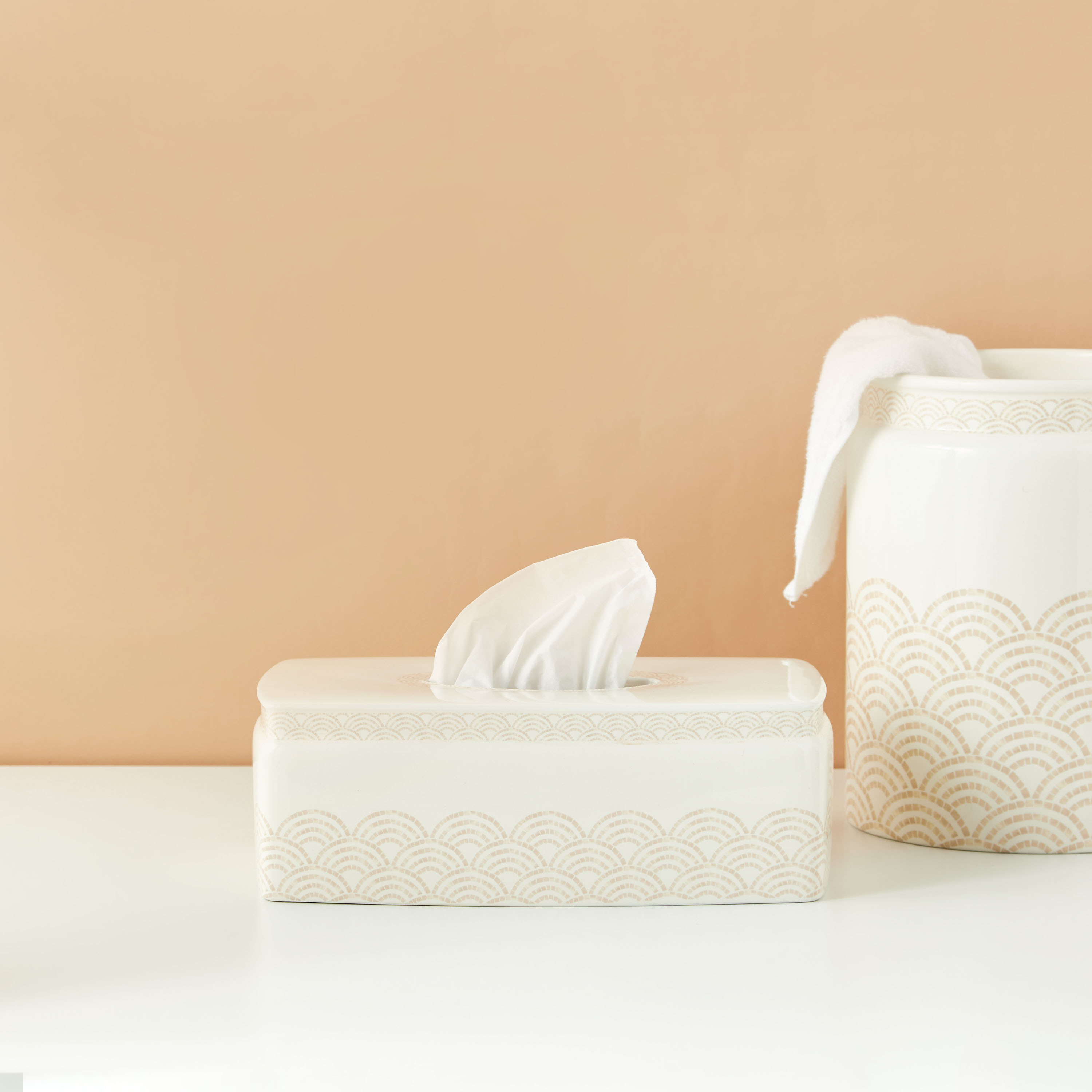 Shell Print Tissue Box-household-bathandlaundry-bathaccessories-tissueboxesandcottonjars-image-1