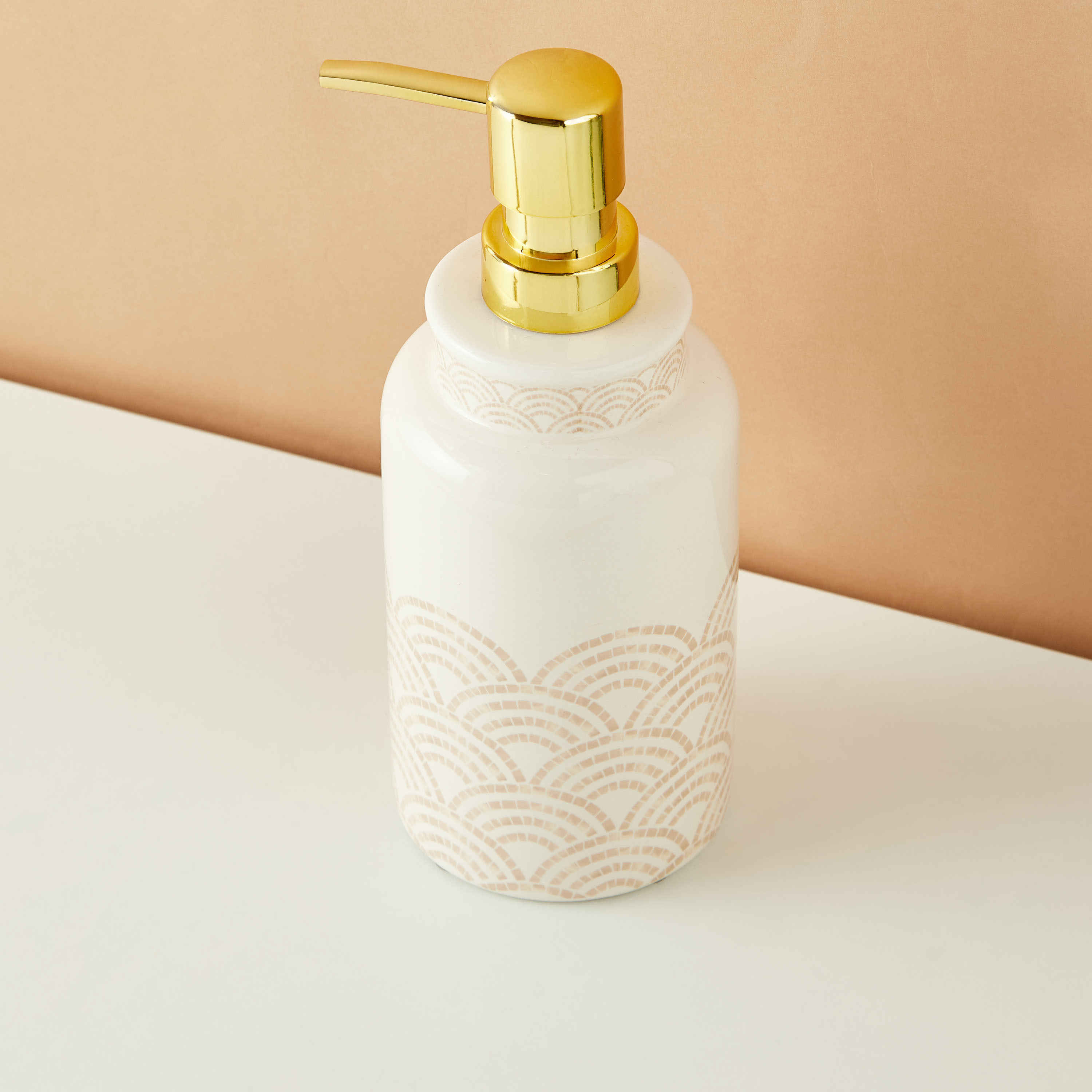 Shell Print Ceramic Lotion Dispenser-household-bathandlaundry-bathaccessories-soapdishesanddispensers-image-3