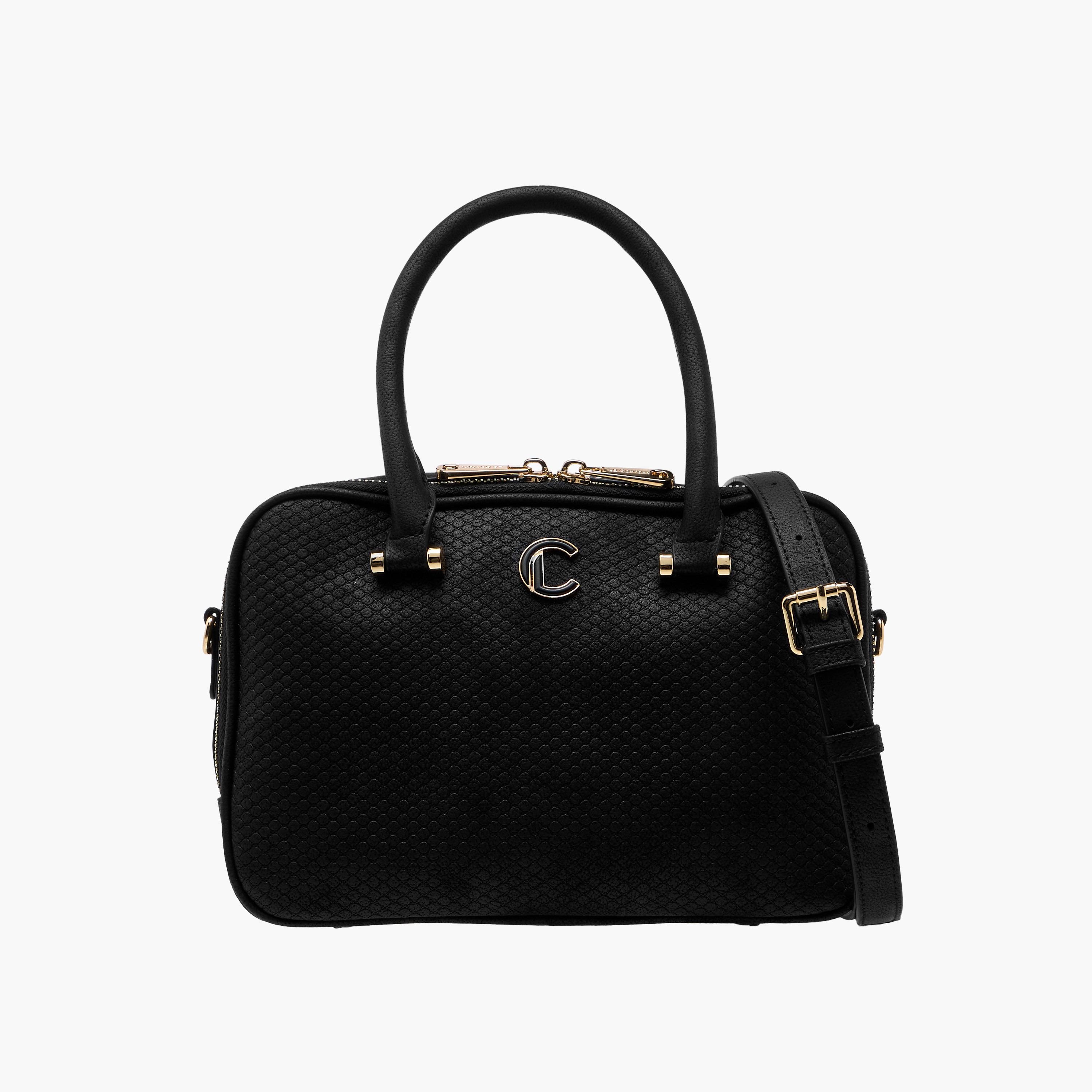 Le Confort Textured Tote Bag with Detachable Strap and Zip Closure-women-bagsandwallets-handbags-image-1