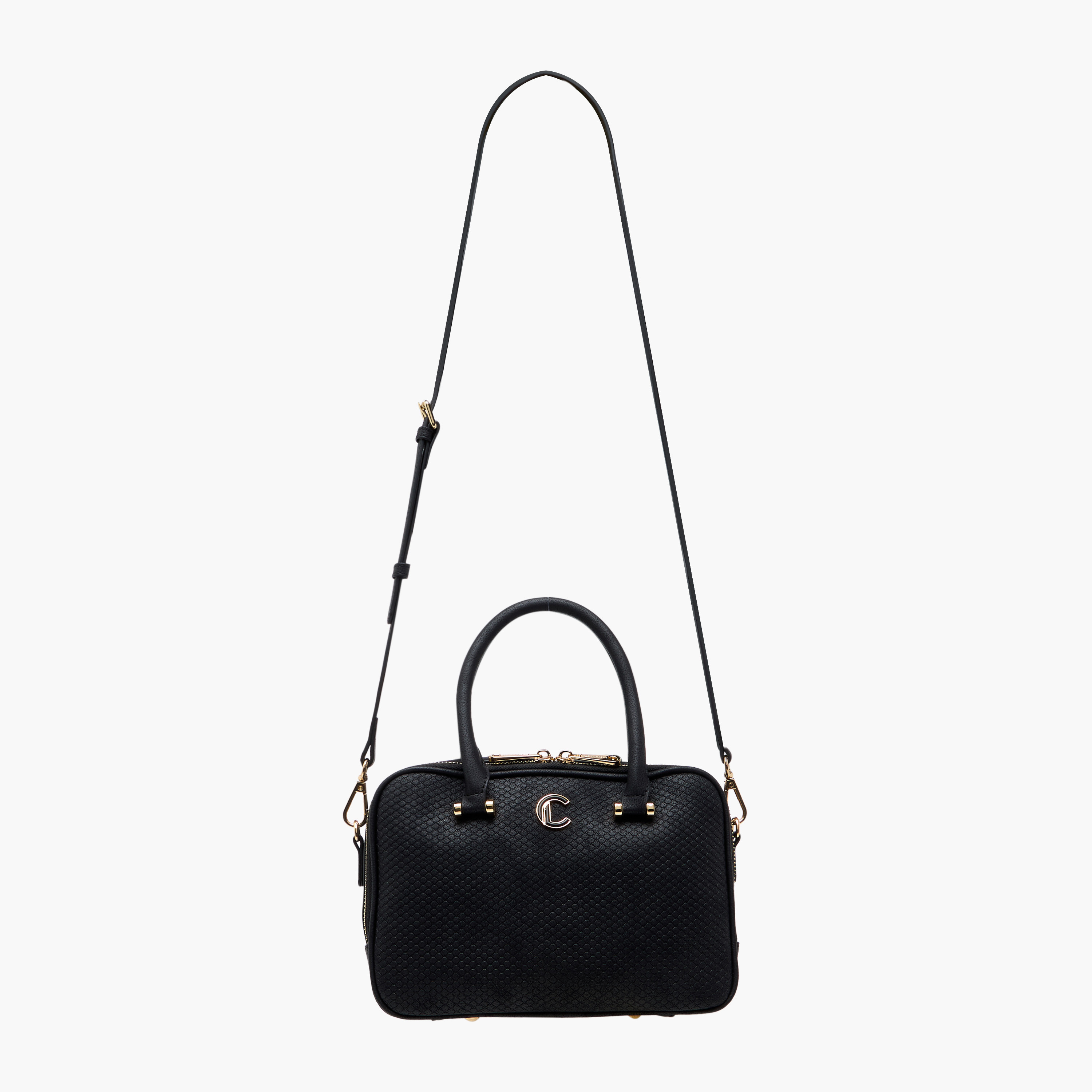 Le Confort Textured Tote Bag with Detachable Strap and Zip Closure-women-bagsandwallets-handbags-image-2