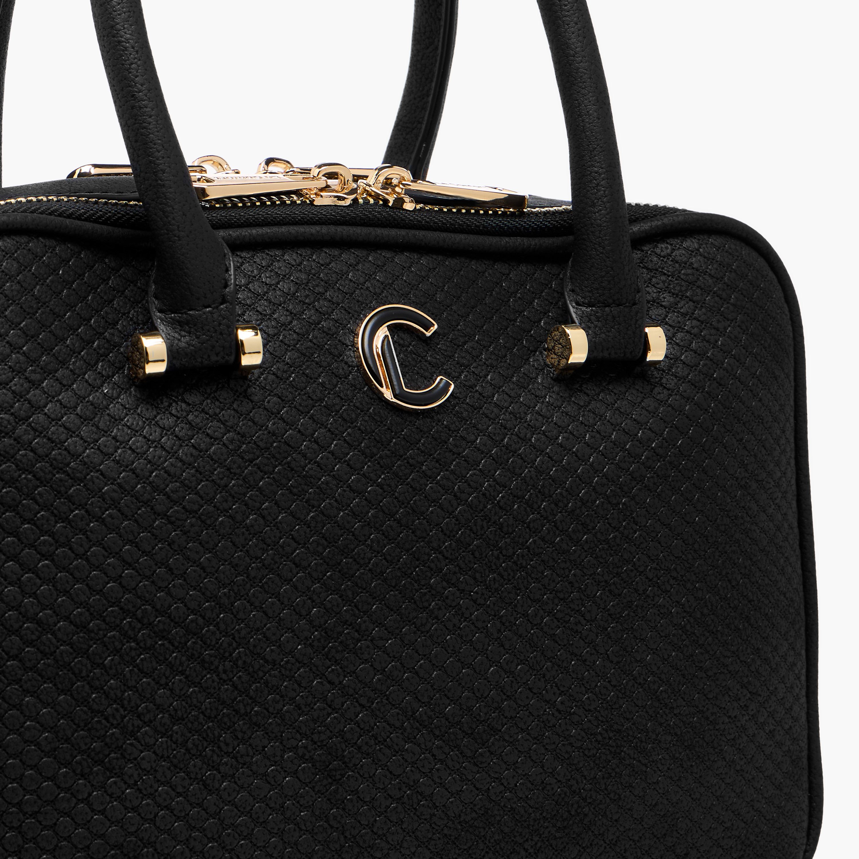 Le Confort Textured Tote Bag with Detachable Strap and Zip Closure-women-bagsandwallets-handbags-image-4