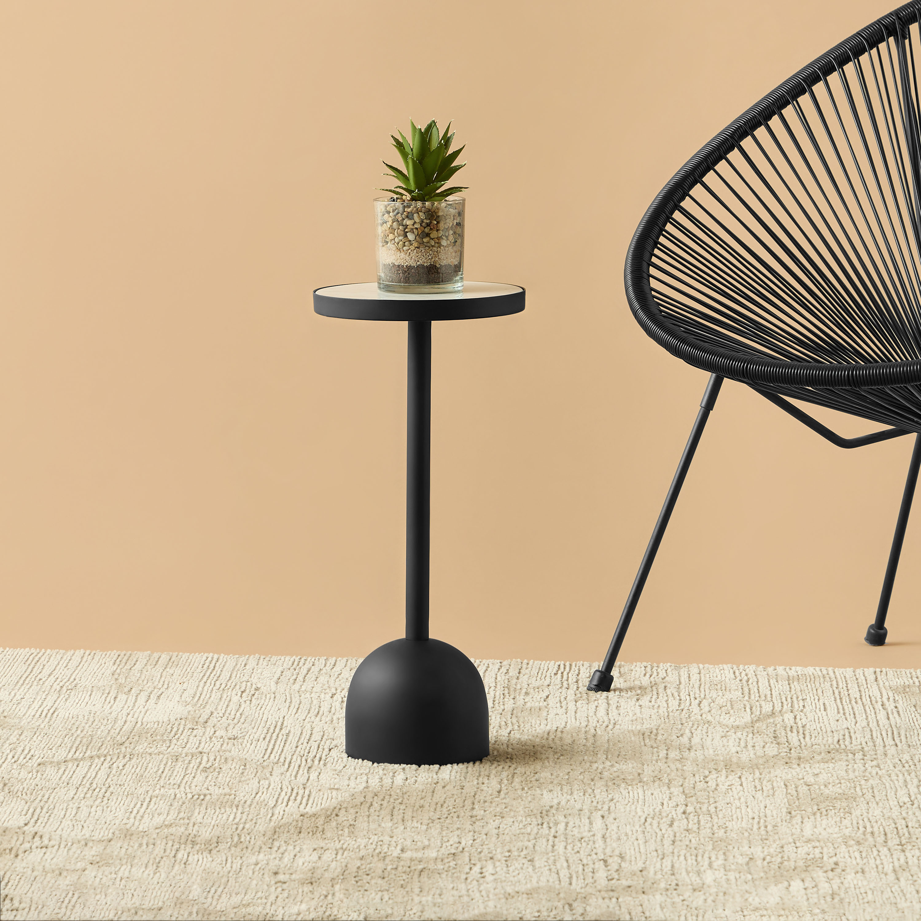Marble Top Side Table - 23x23x51 cms-furniture-livingroom-sideandendtables-image-1