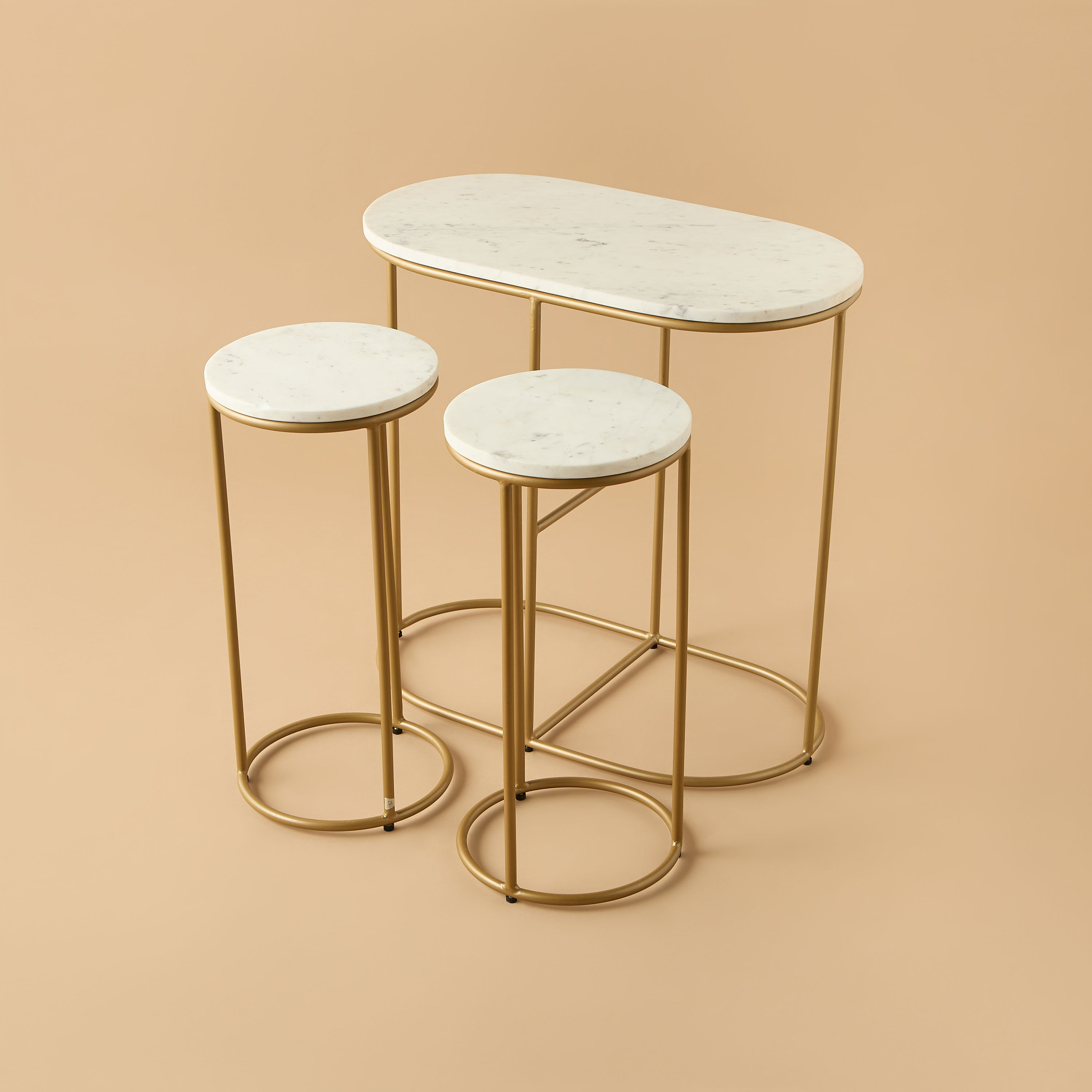 Marble Top 3-Piece Console and Side Table Set-furniture-livingroom-sideandendtables-image-2