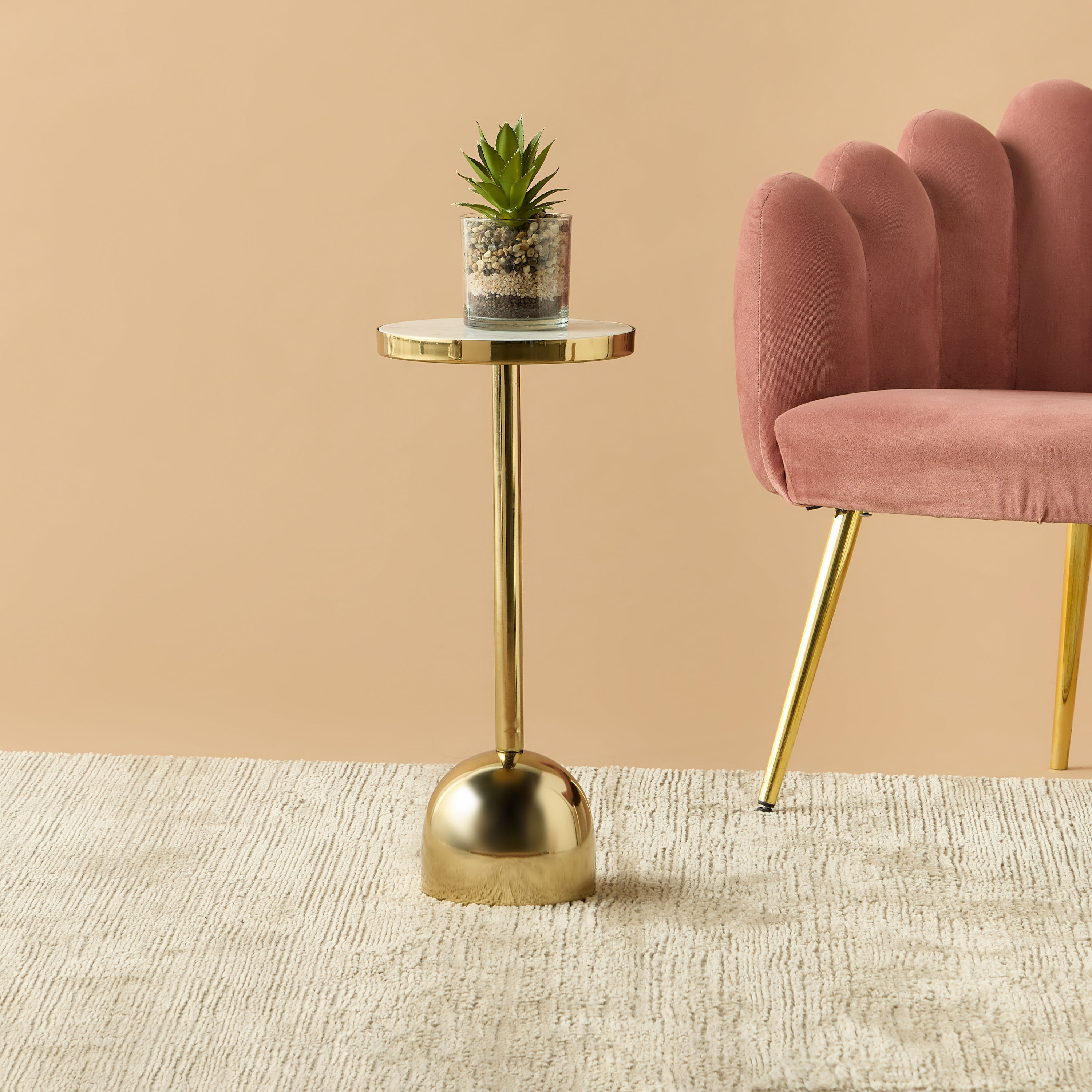 Marble Top Side Table - 23x23x51 cms-furniture-livingroom-sideandendtables-image-1