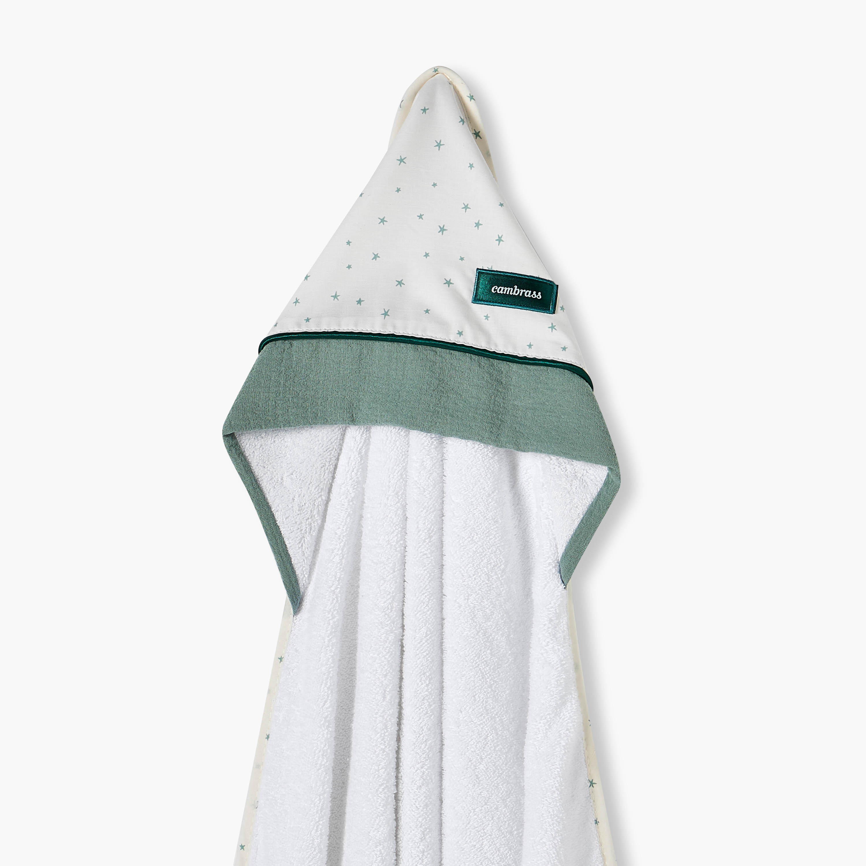 Cambrass Star Print Hooded Towel - 100x100 cm-baby-bathandcare-towels-image-2