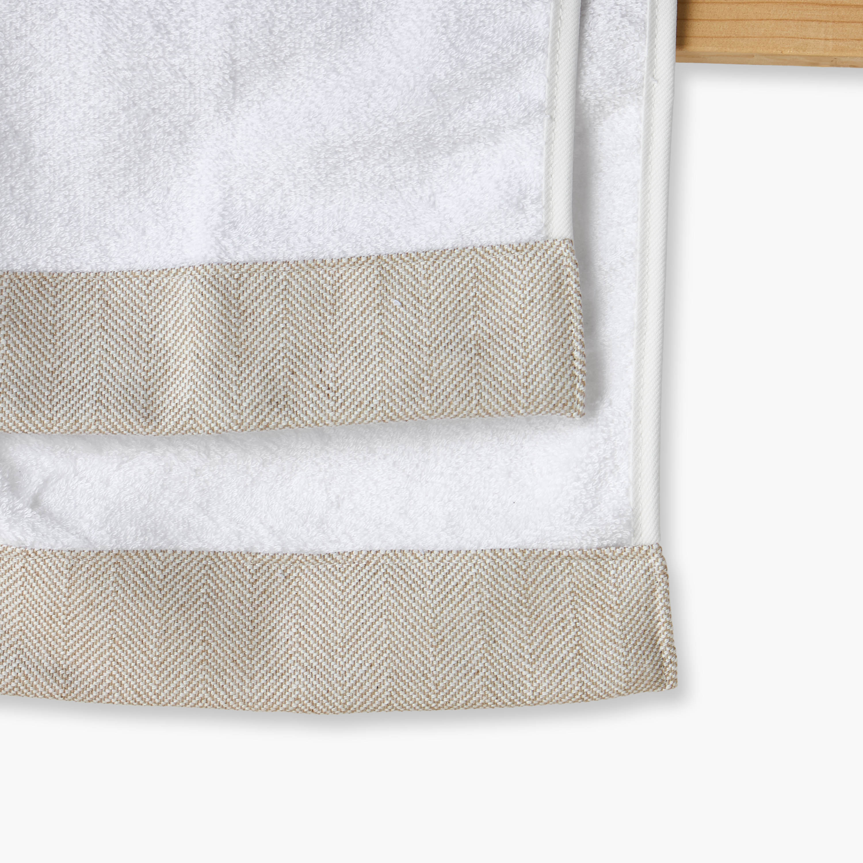 Cambrass 2-Piece Herringbone Trim Towel Set - 25x35 cm-baby-bathandcare-towels-image-4