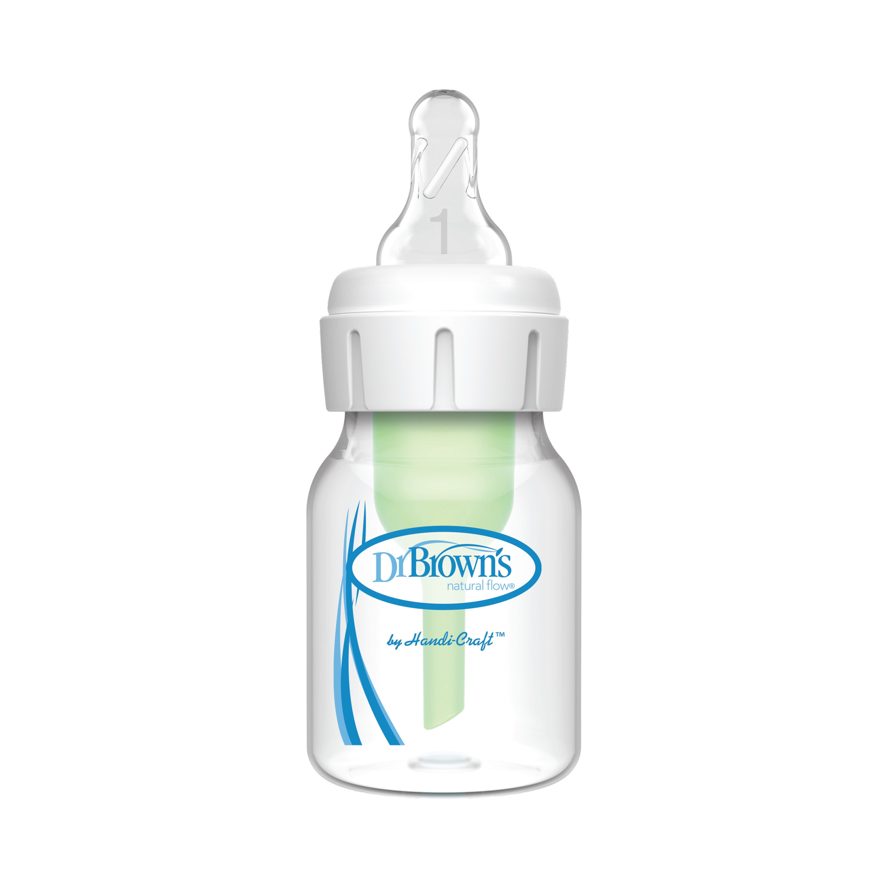 زجاجة الرضاعة الزجاجية ذات العنق الضيق أوبشنز+ من دكتور براونز - 60 مل-baby-feeding-feedingbottles-bottlesandteats-image-1