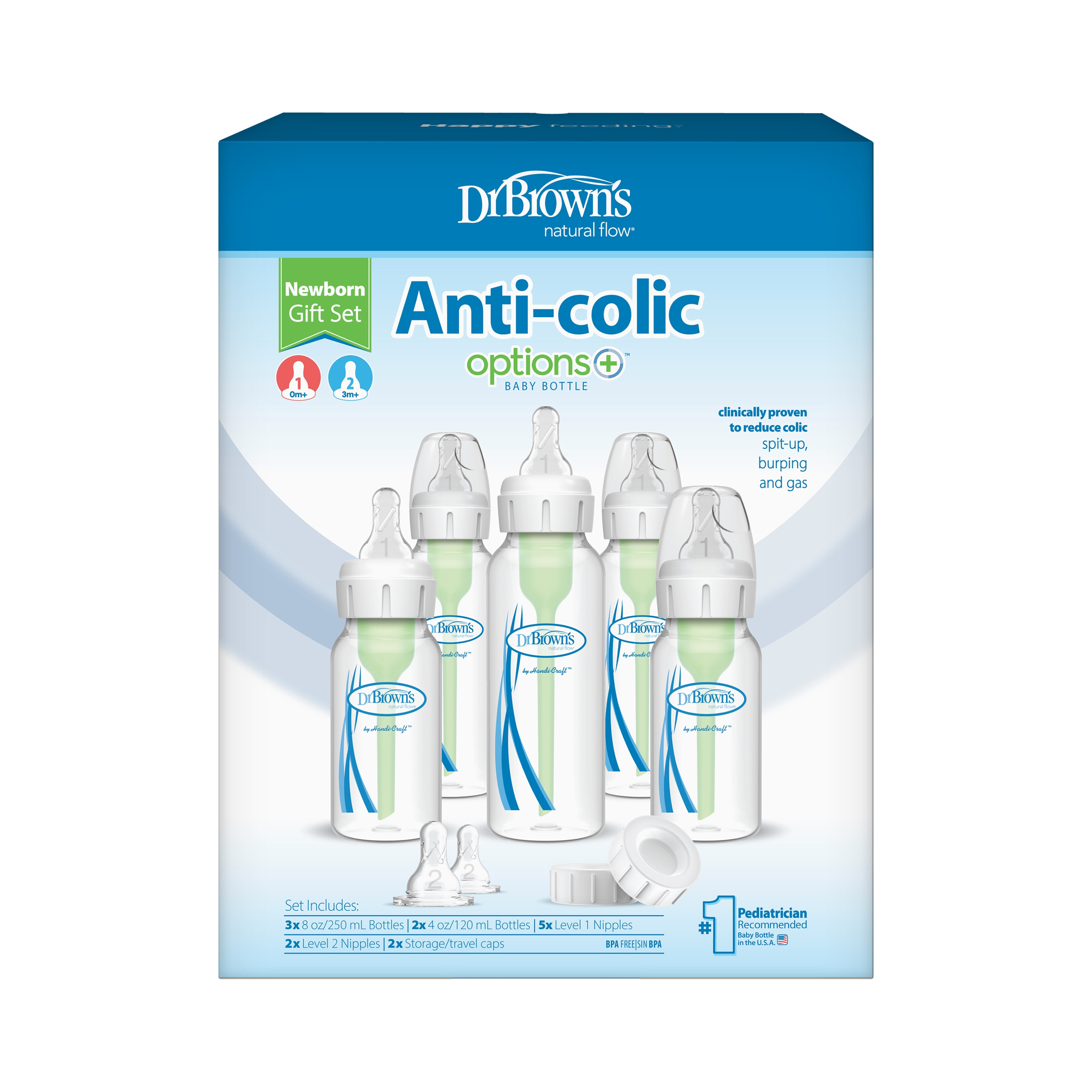 Dr. Brown's Anti-Colic Options+ Newborn Feeding Set-baby-feeding-feedingbottles-bottlesandteats-image-2