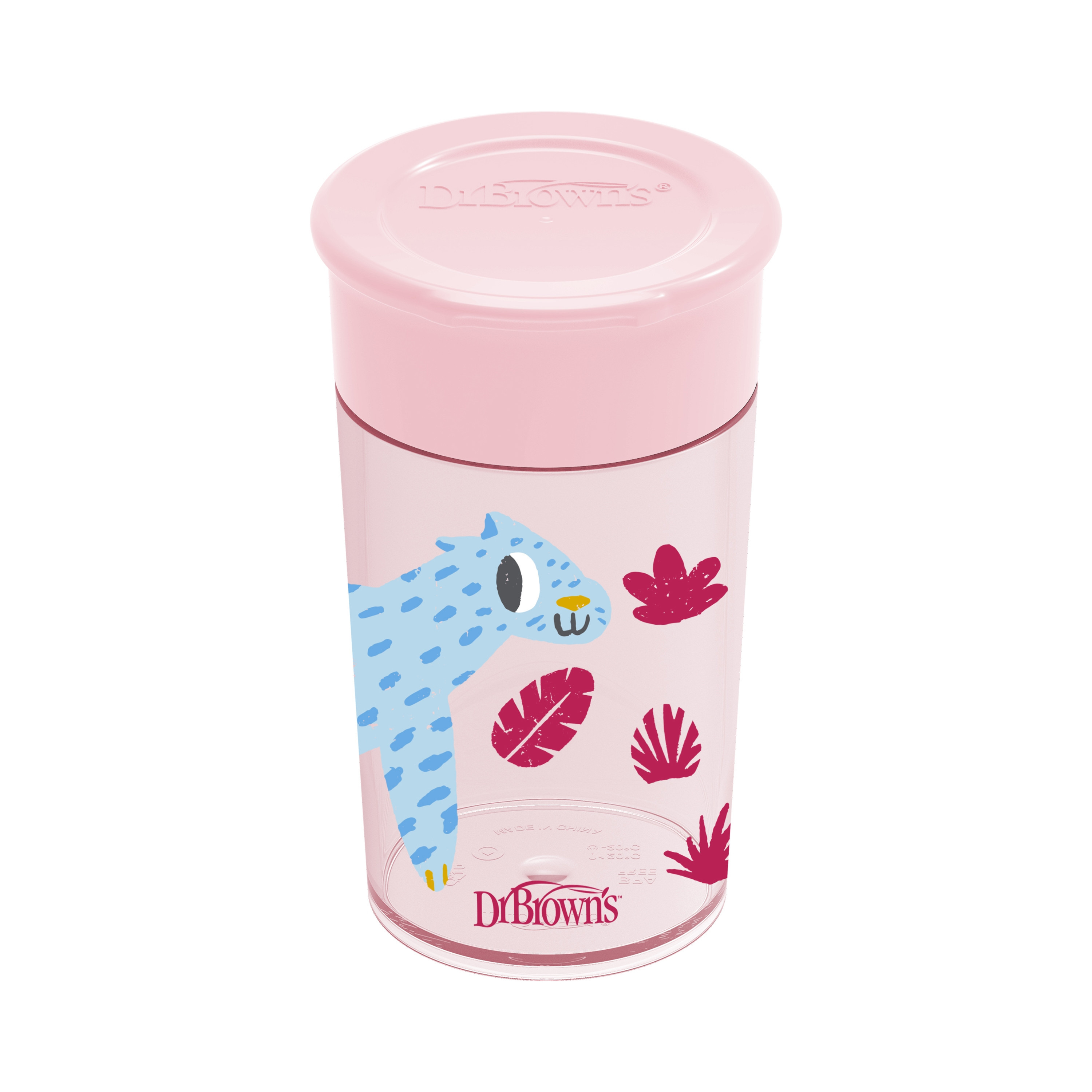 Dr. Brown's Smooth Wall Cheers 360 Spoutless Transition Cup - Pink - 300 ml-baby-feeding-mealtimeessentials-image-1