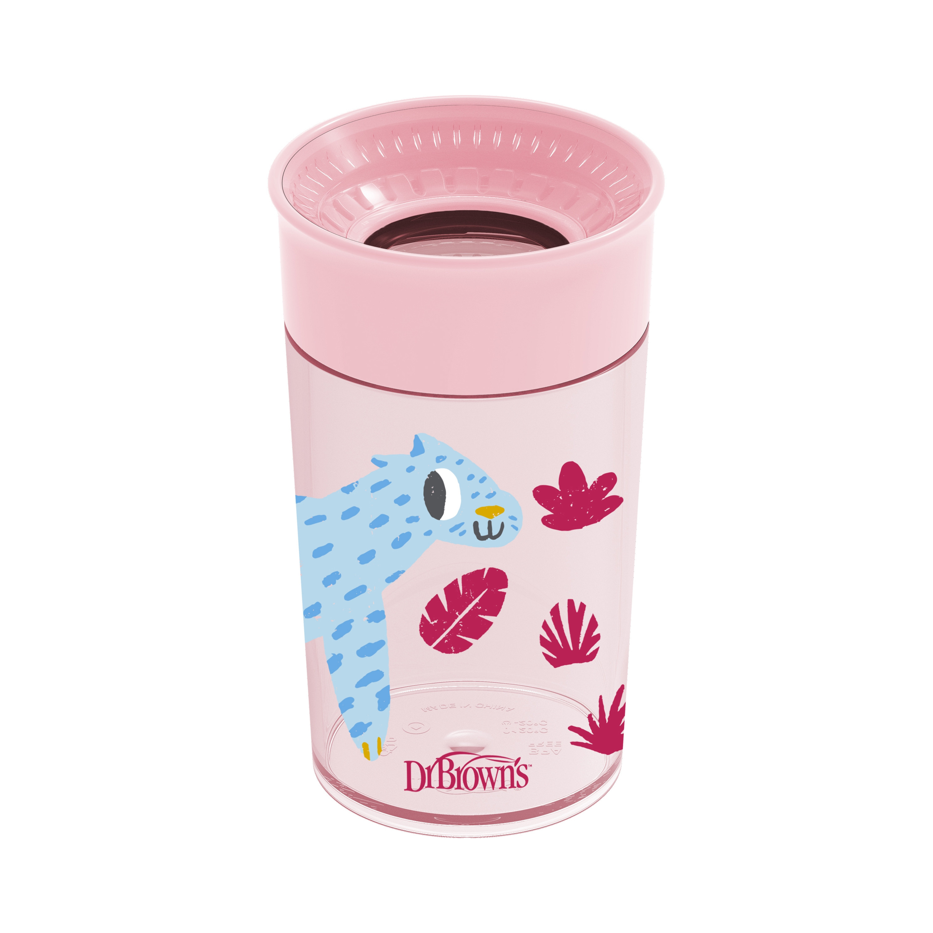 Dr. Brown's Smooth Wall Cheers 360 Spoutless Transition Cup - Pink - 300 ml-baby-feeding-mealtimeessentials-image-2