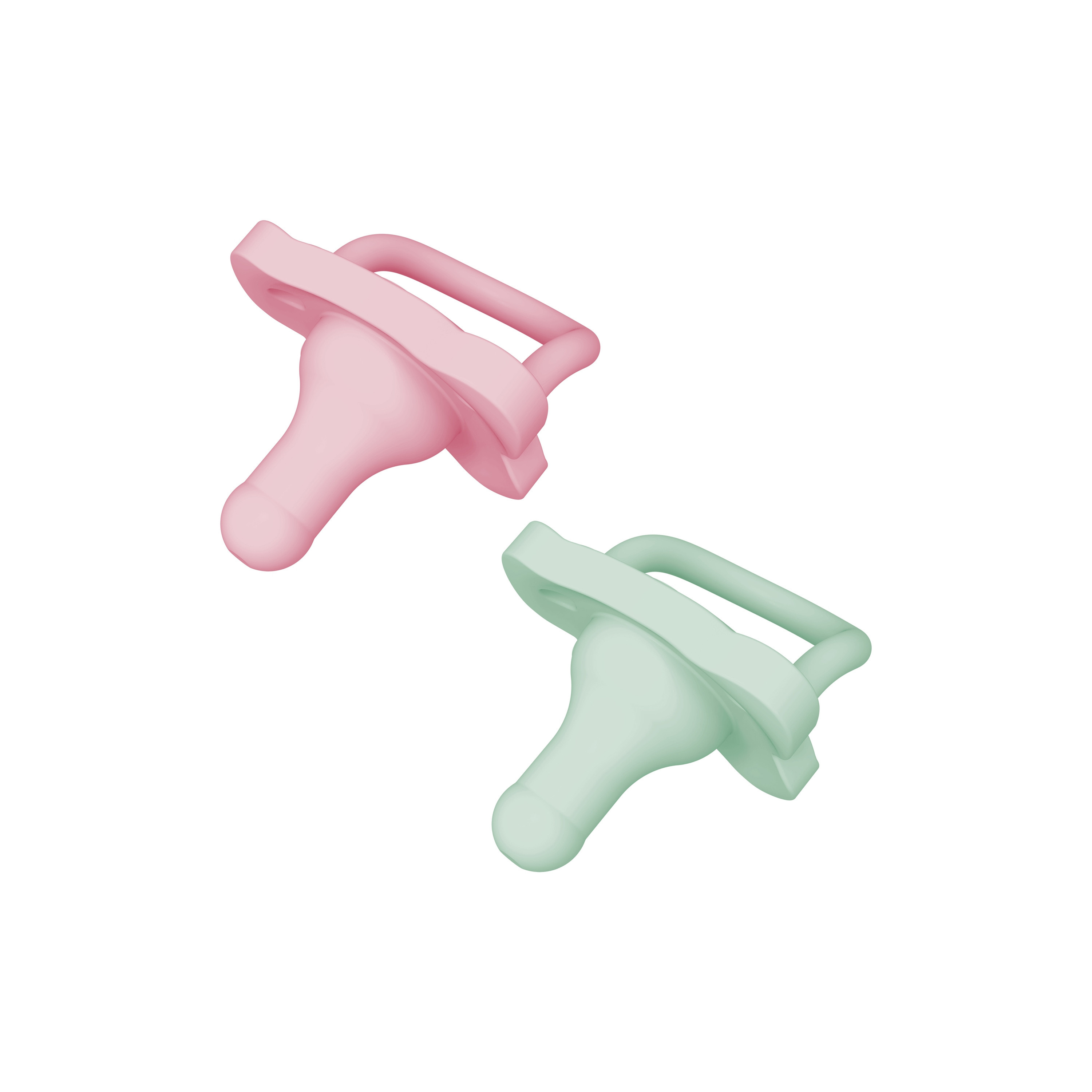 Dr. Brown's 2-Piece Happypaci 100% Silicone Pacifier - Pink & Green - 0-6 Months-baby-feeding-pacifiers-image-3