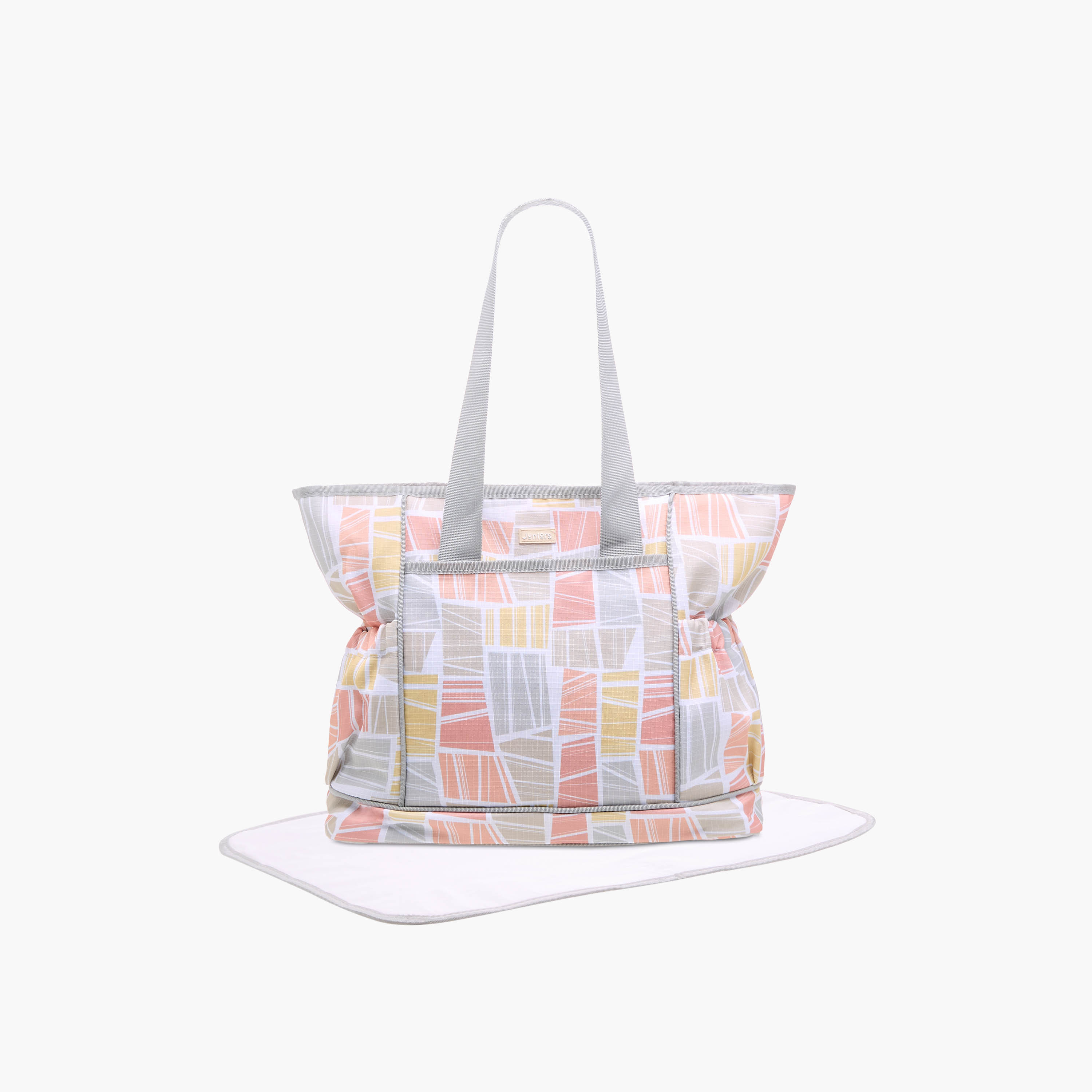 Juniors Abstract Print Diaper Bag with Double Handle and Changing Mat-baby-diapering-diaperbags-image-1