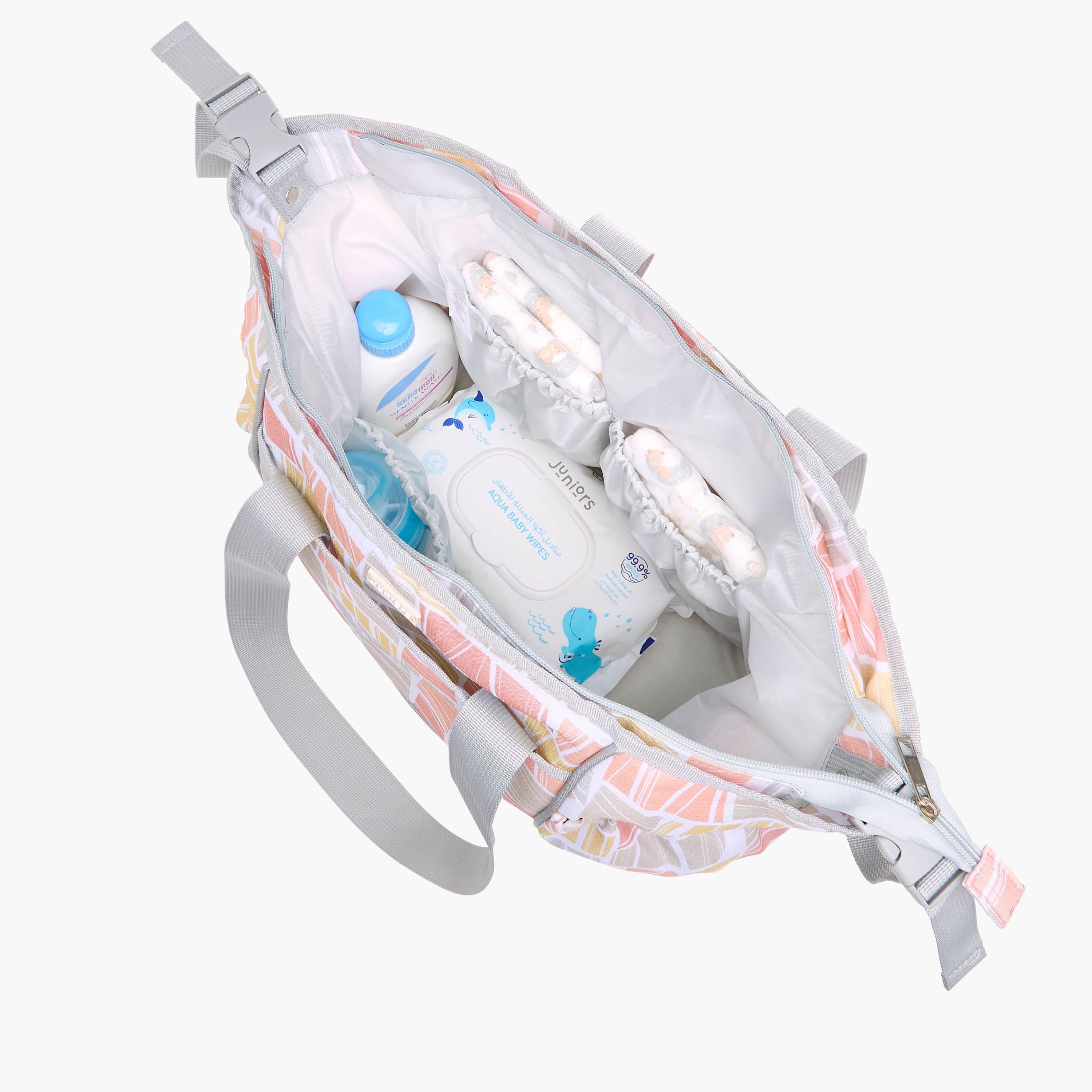 Juniors Abstract Print Diaper Bag with Double Handle and Changing Mat-baby-diapering-diaperbags-image-13