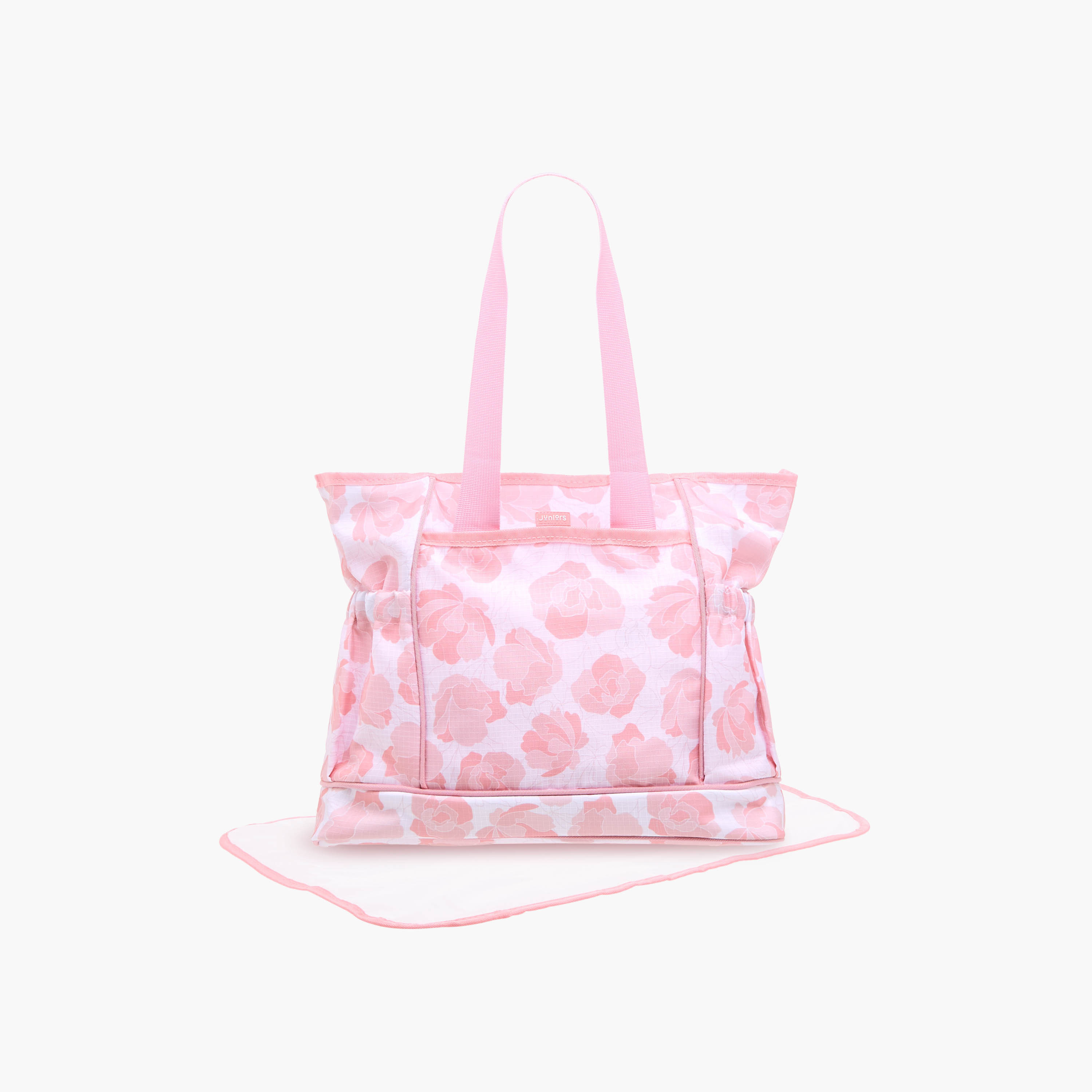 Juniors Floral Print Diaper Bag with Double Handle and Changing Mat-baby-diapering-diaperbags-image-1