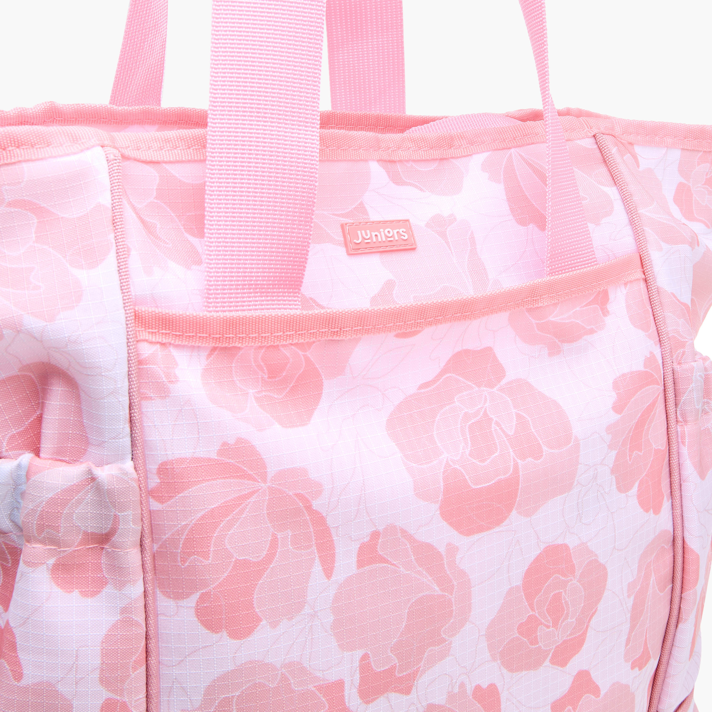 Juniors Floral Print Diaper Bag with Double Handle and Changing Mat-baby-diapering-diaperbags-image-9