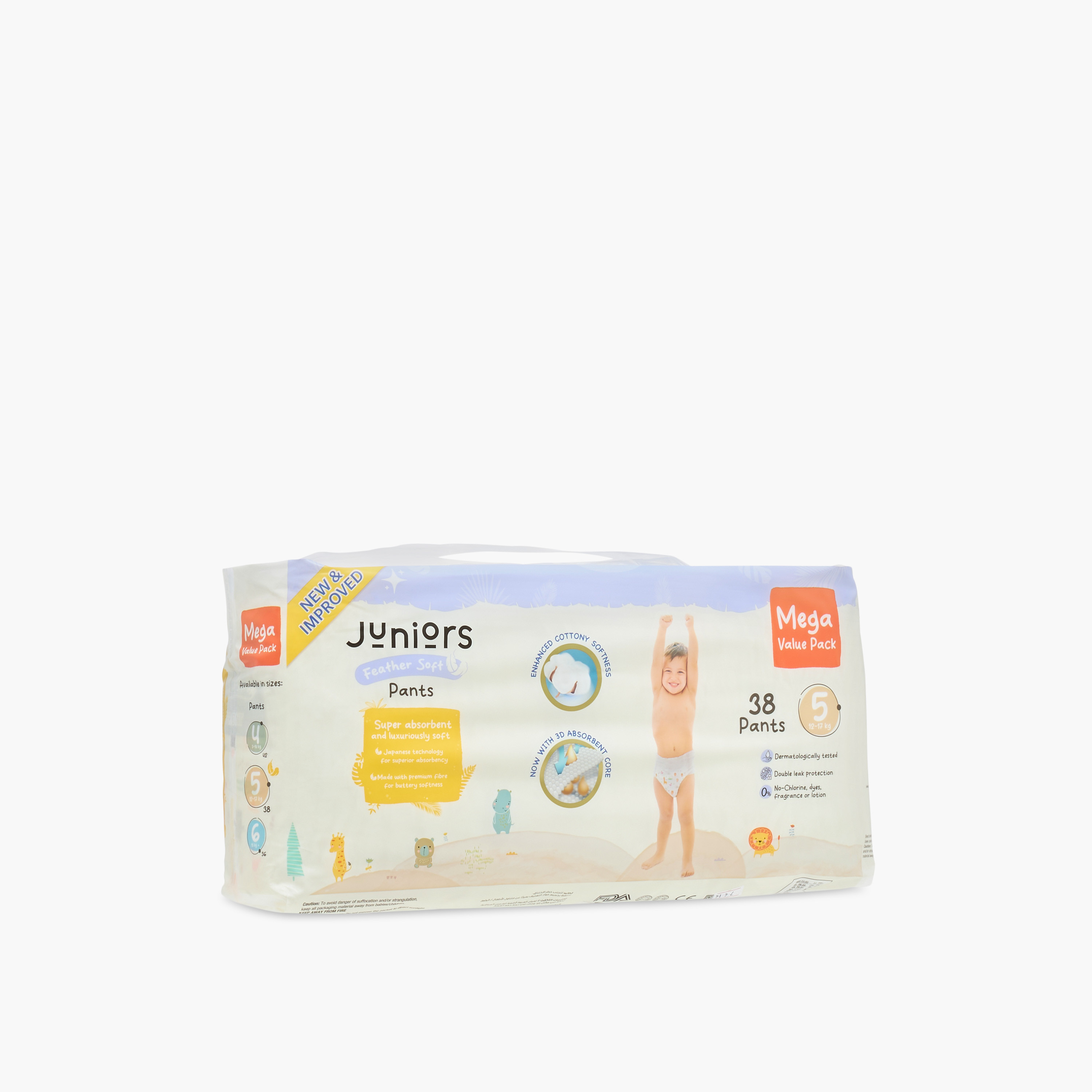 Juniors 38-Piece Pant Style Diapers Size 5 (11-18 kg) Feather Soft Mega Value Pack-baby-diapering-diapers-image-1