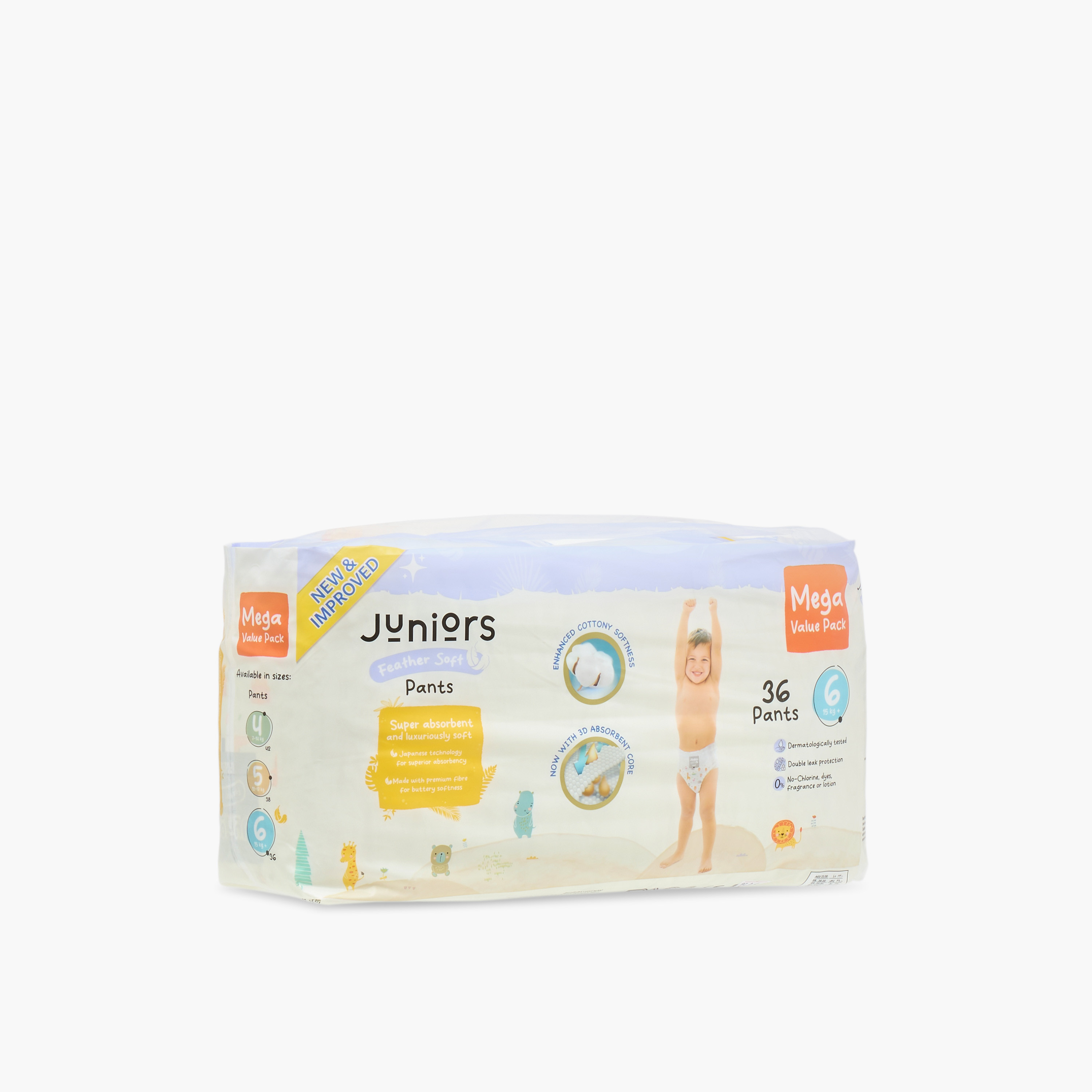 Juniors 36-Piece Pant Style Diapers Size 6 (11-18 kg) Feather Soft Mega Value Pack-baby-diapering-diapers-image-1