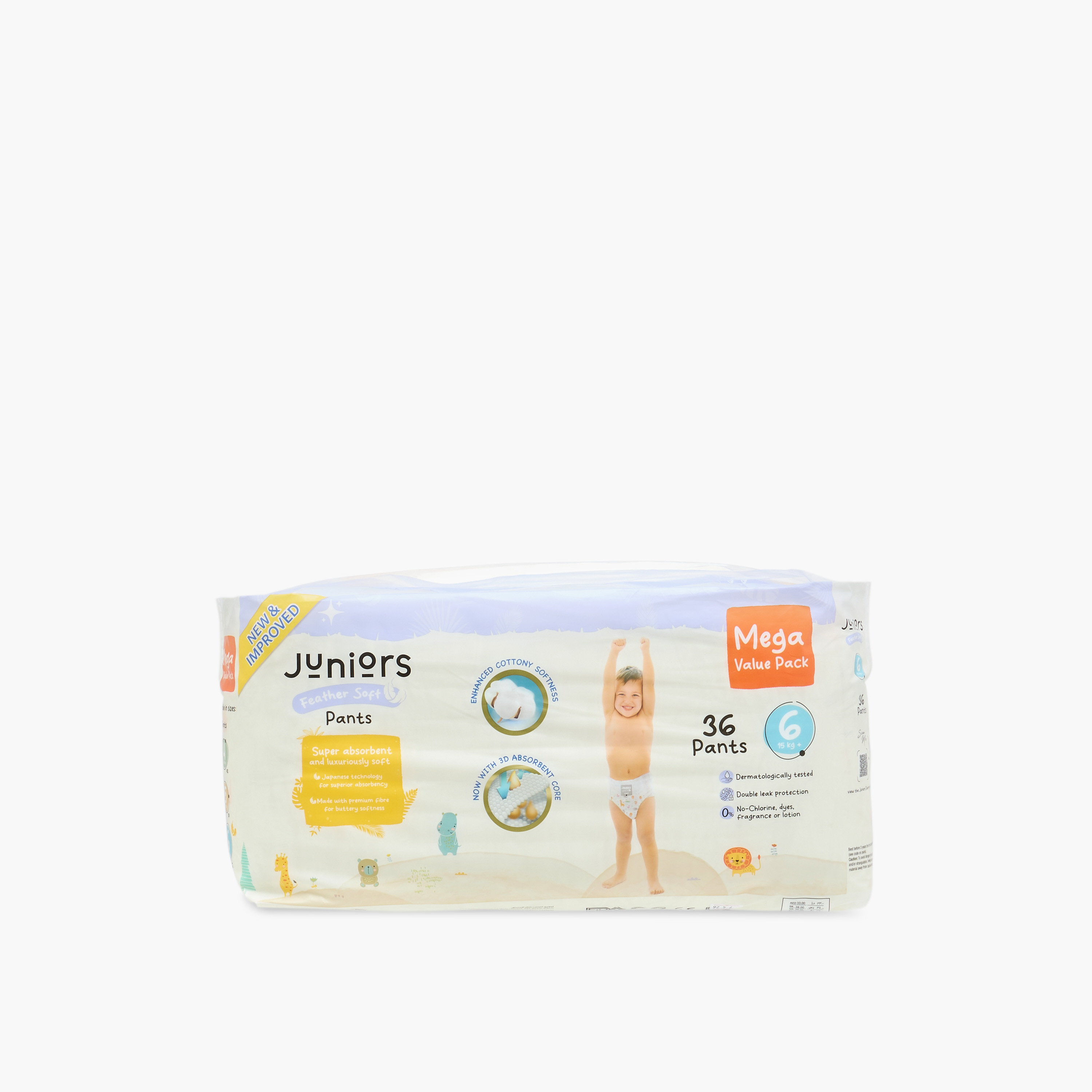 Juniors 36-Piece Pant Style Diapers Size 6 (11-18 kg) Feather Soft Mega Value Pack-baby-diapering-diapers-image-2