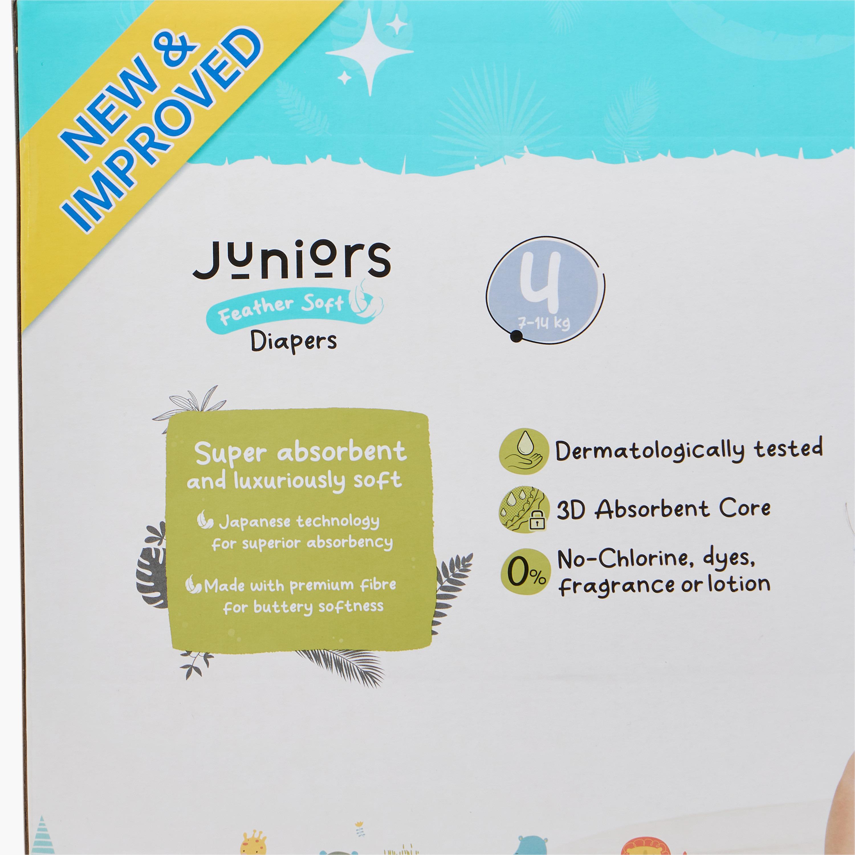 عبوة ميجا قيّمة حفّاضات بشريط لاصق 144 قطعة نعومة الريش مقاس 3 (7-14 كجم) من جونيورز-baby-diapering-diapers-image-2