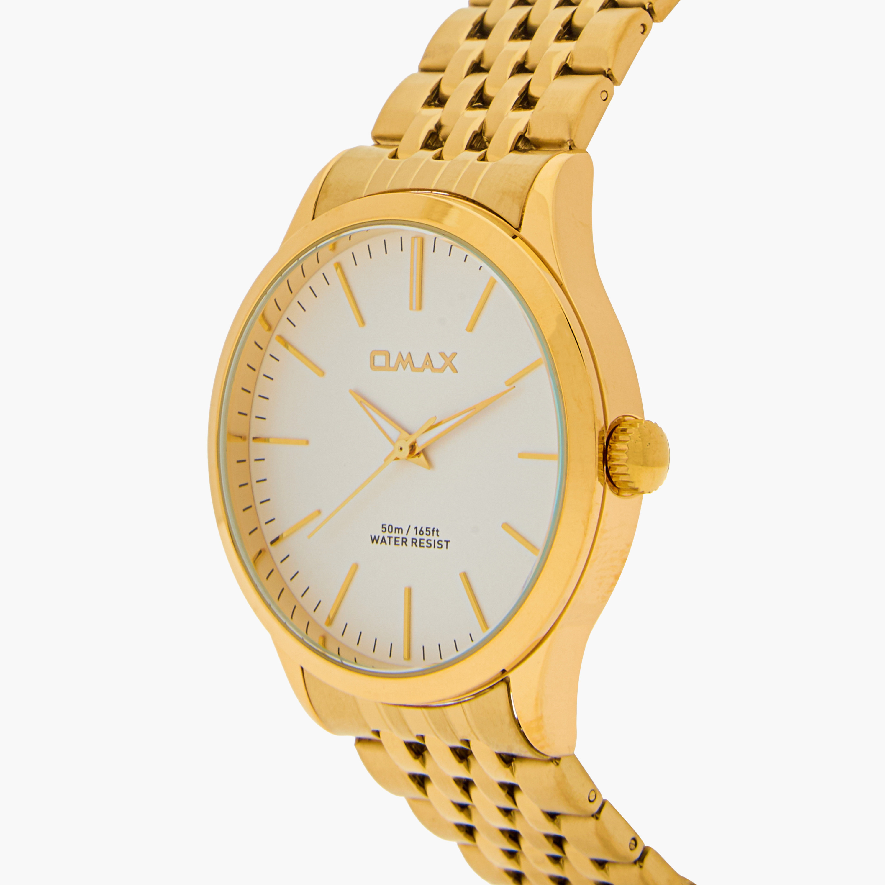 ساعة يد تناظرية ذهبية للرجال من أوماكس 00ACB101Q008-men-watchesandjewellery-watches-image-4