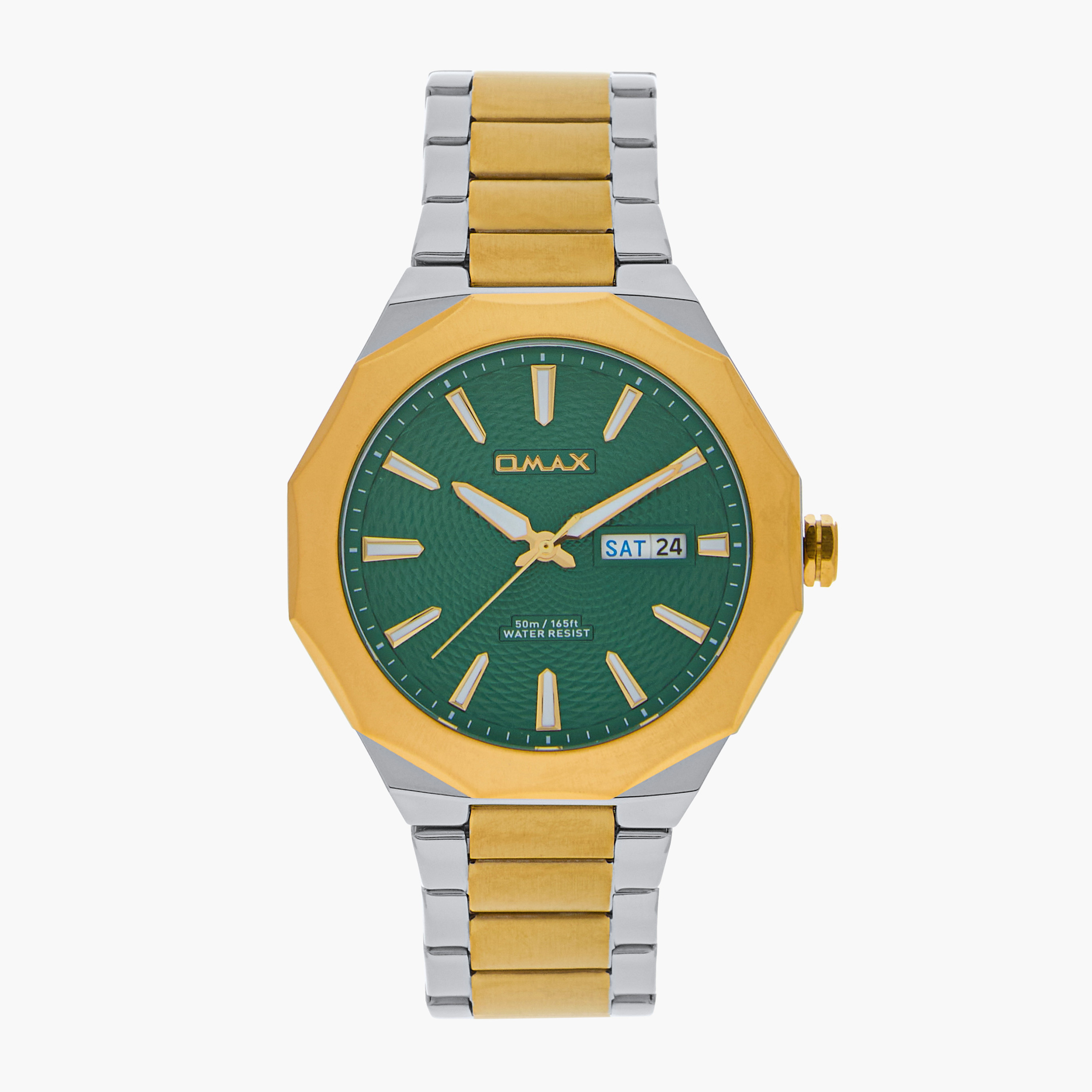 ساعة يد تناظرية بسوار فضي وذهبي للرجال من أوماكس 00BFD001N002-men-watchesandjewellery-watches-image-1